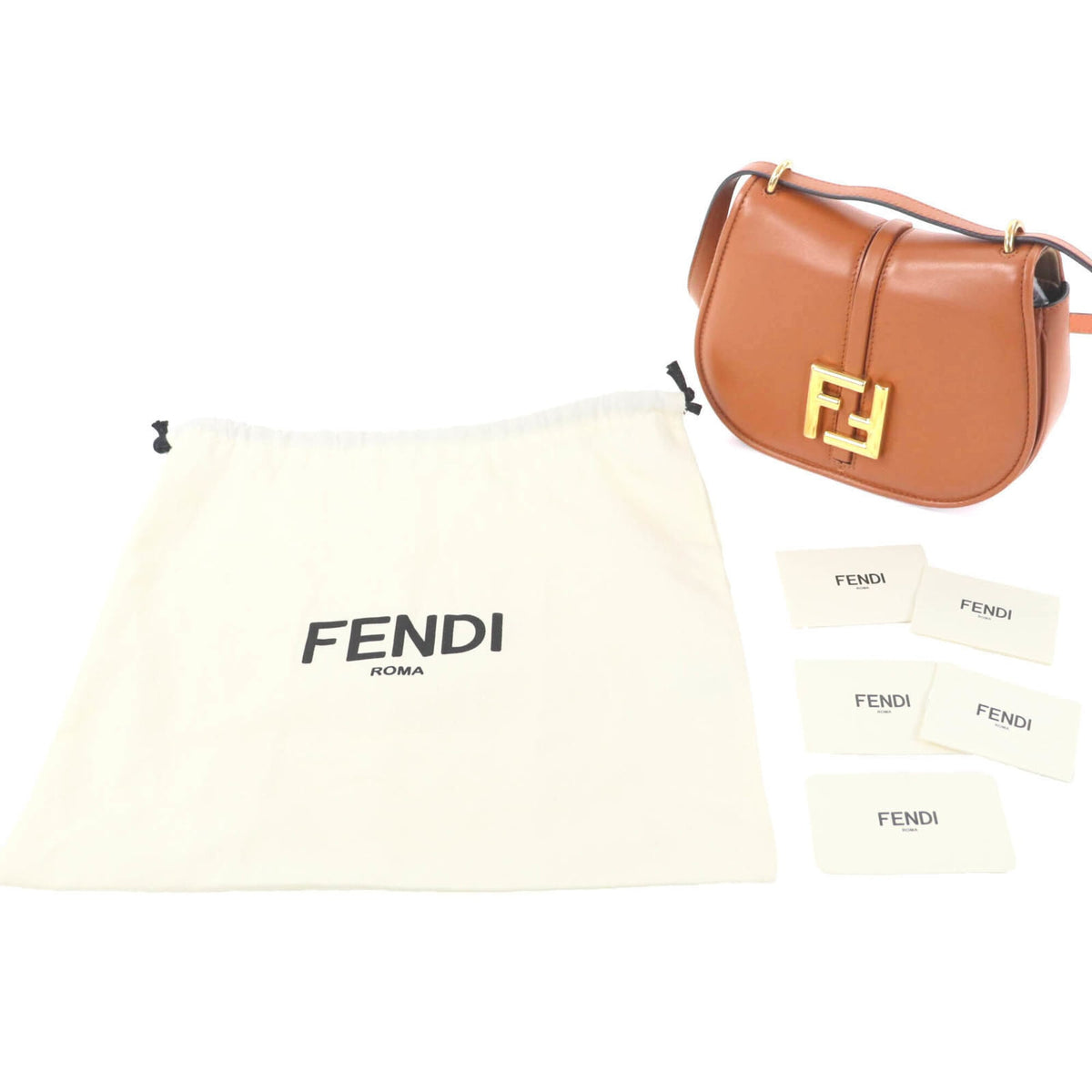 Fendi Brown Leather Shoulder Bag (Pre-Owned)