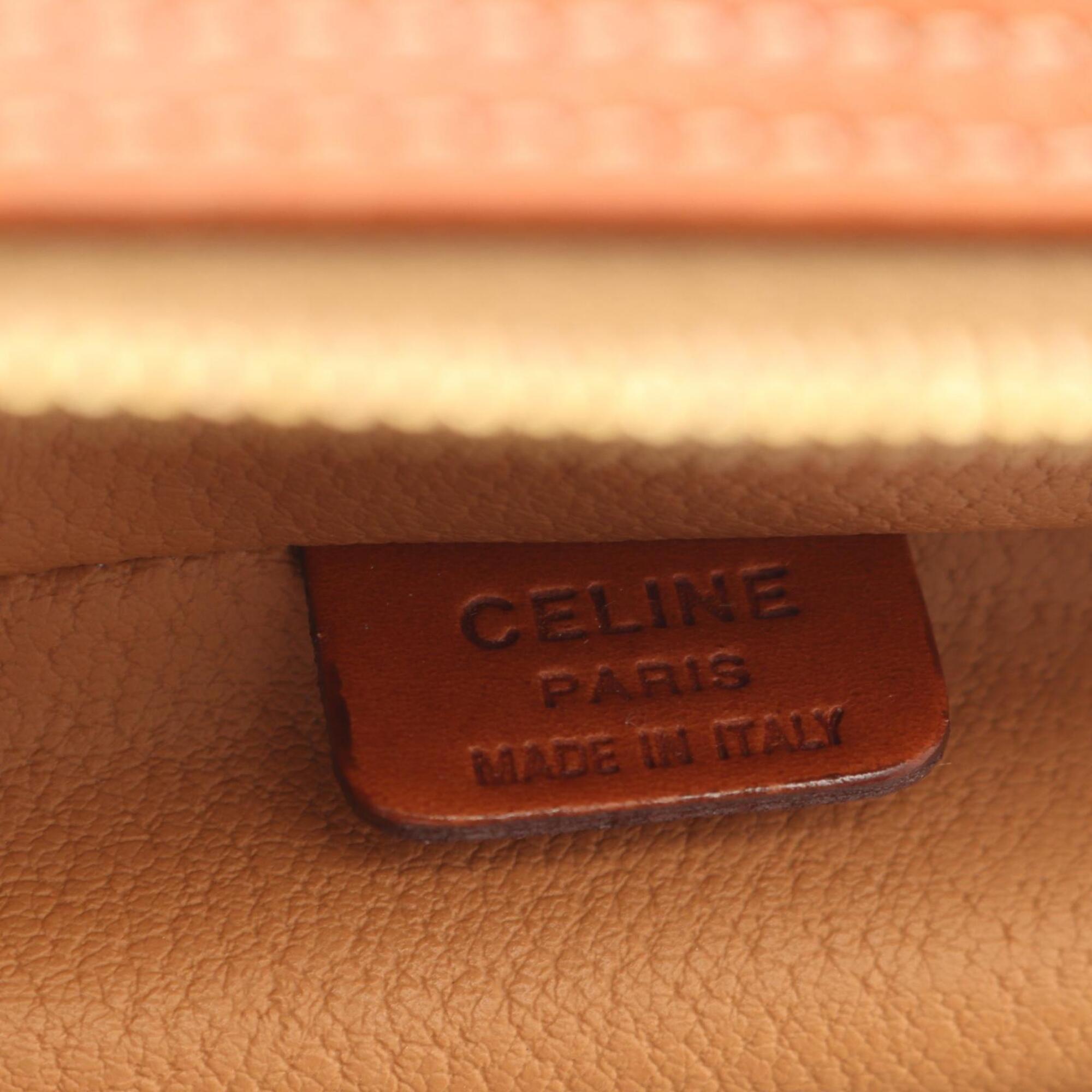 Celine Macadam Brown Coated Canvas Handbag (Pre-Owned)