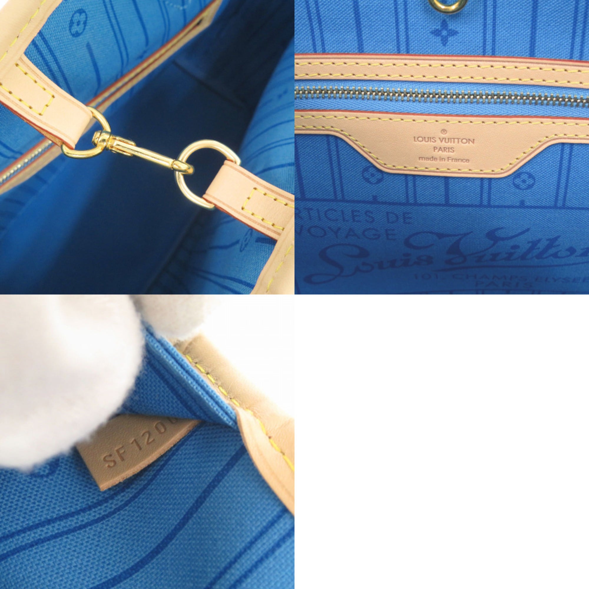 Louis Vuitton Brown Light Blue Monogram Monogram Handbag Tote Bag (Pre-Owned)