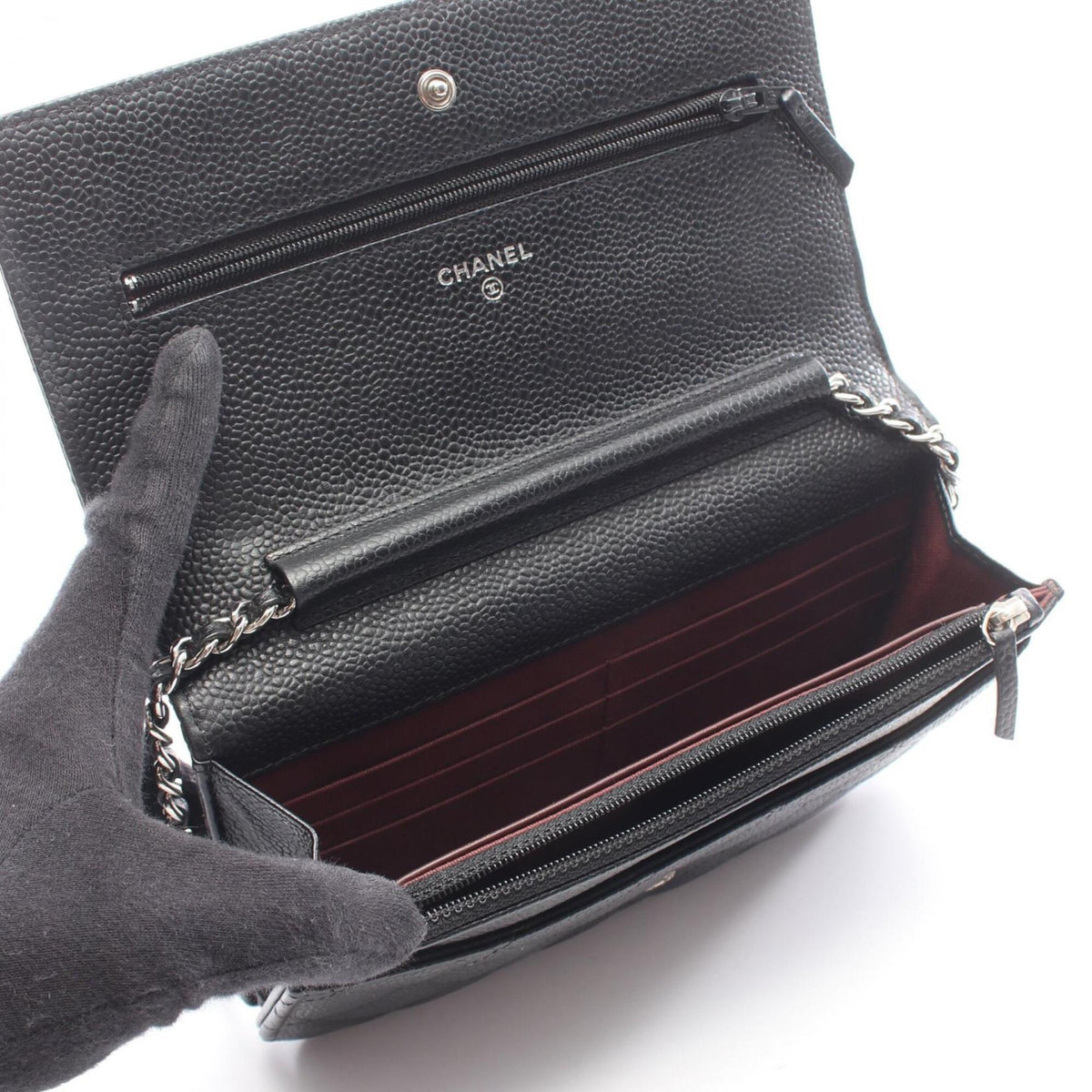 Chanel Matelasse Black Grained Calfskin Handbag Shoulder Bag (Pre-Owned)