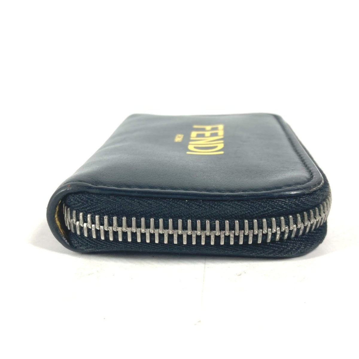 Fendi Black Yellow Leather Coin Purse/Coin Case (Pre-Owned)