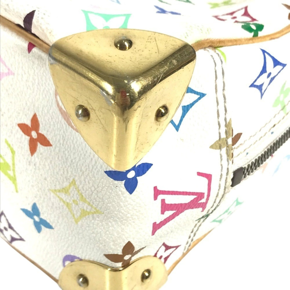 Louis Vuitton White Monogram Multicolore Boston Bag Handbag (Pre-Owned)