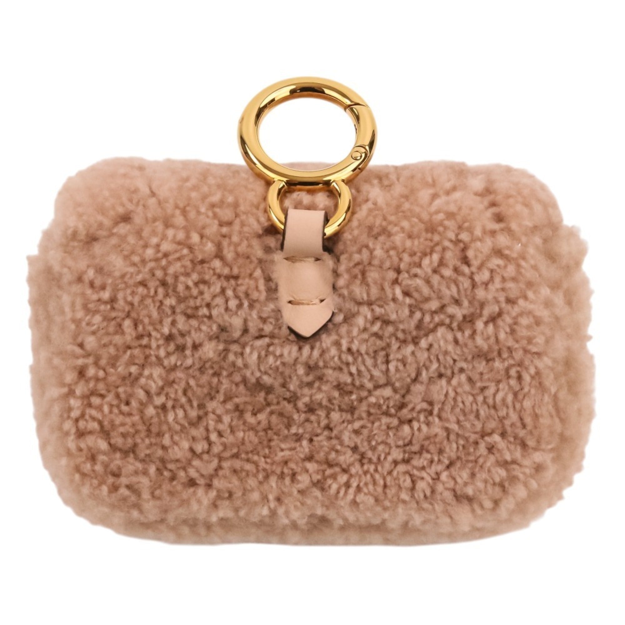Fendi Baguette Pink Beige Fur Shoulder Bag (Pre-Owned)