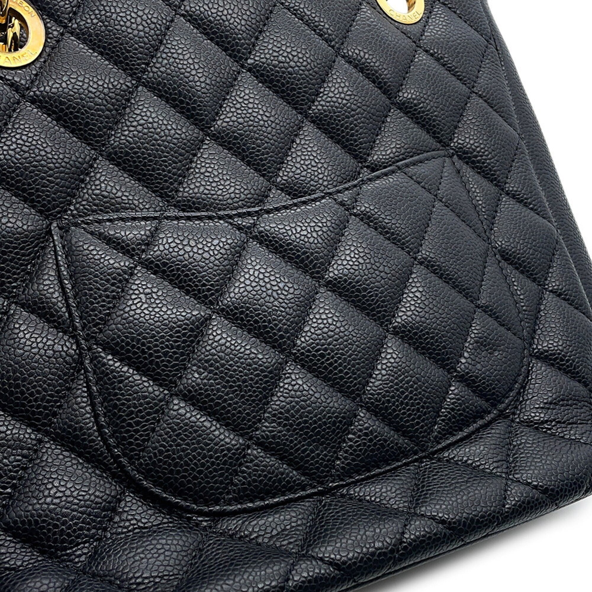 Chanel Matelasse Black Grained Calfskin Handbag Tote Bag (Pre-Owned)