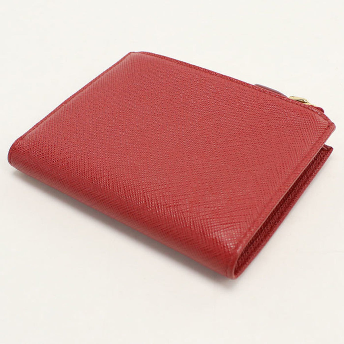 Prada Red Color Leather Wallet (Bi-Fold) (Pre-Owned)