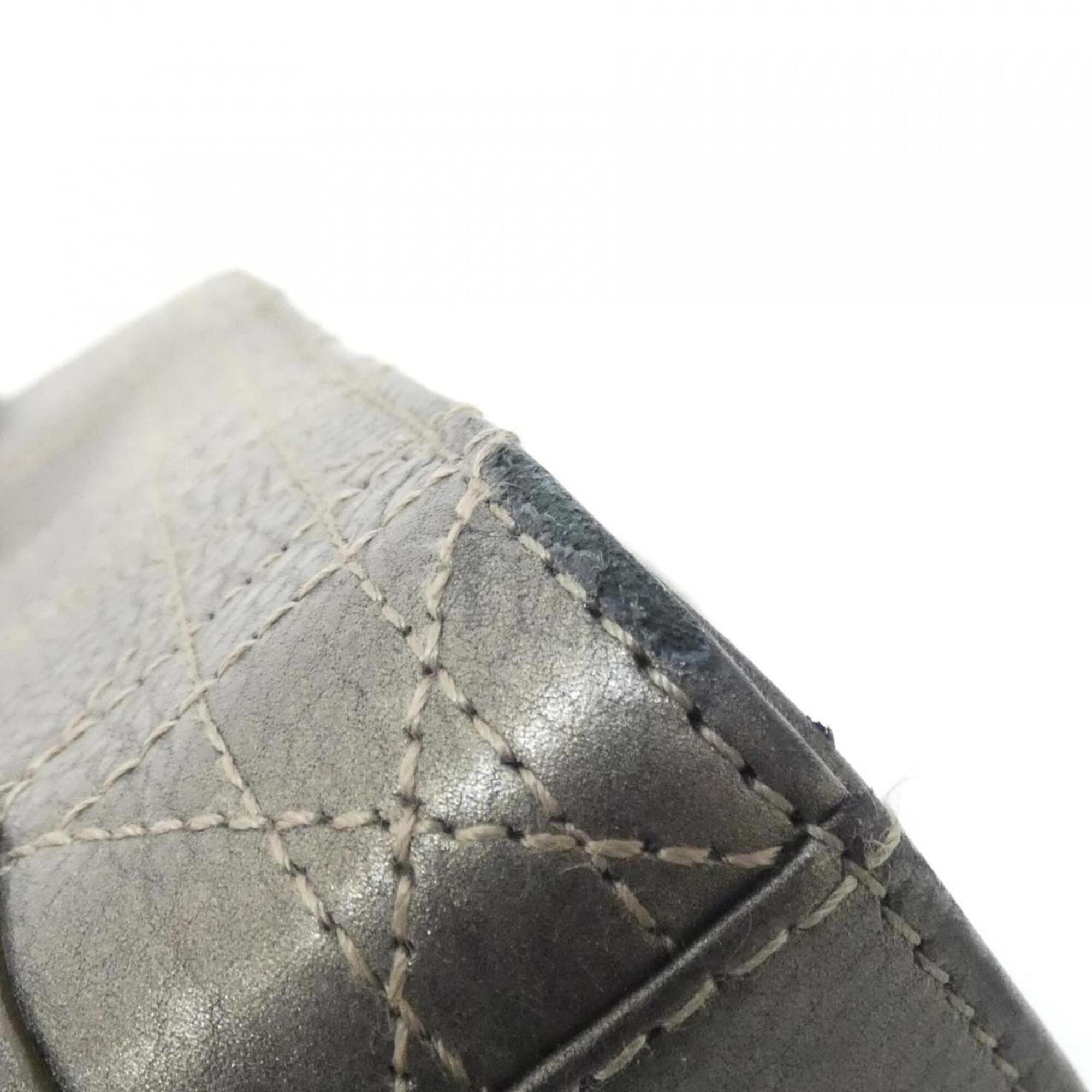 Christian Dior Dark Silver Leather Handbag (Pre-Owned)