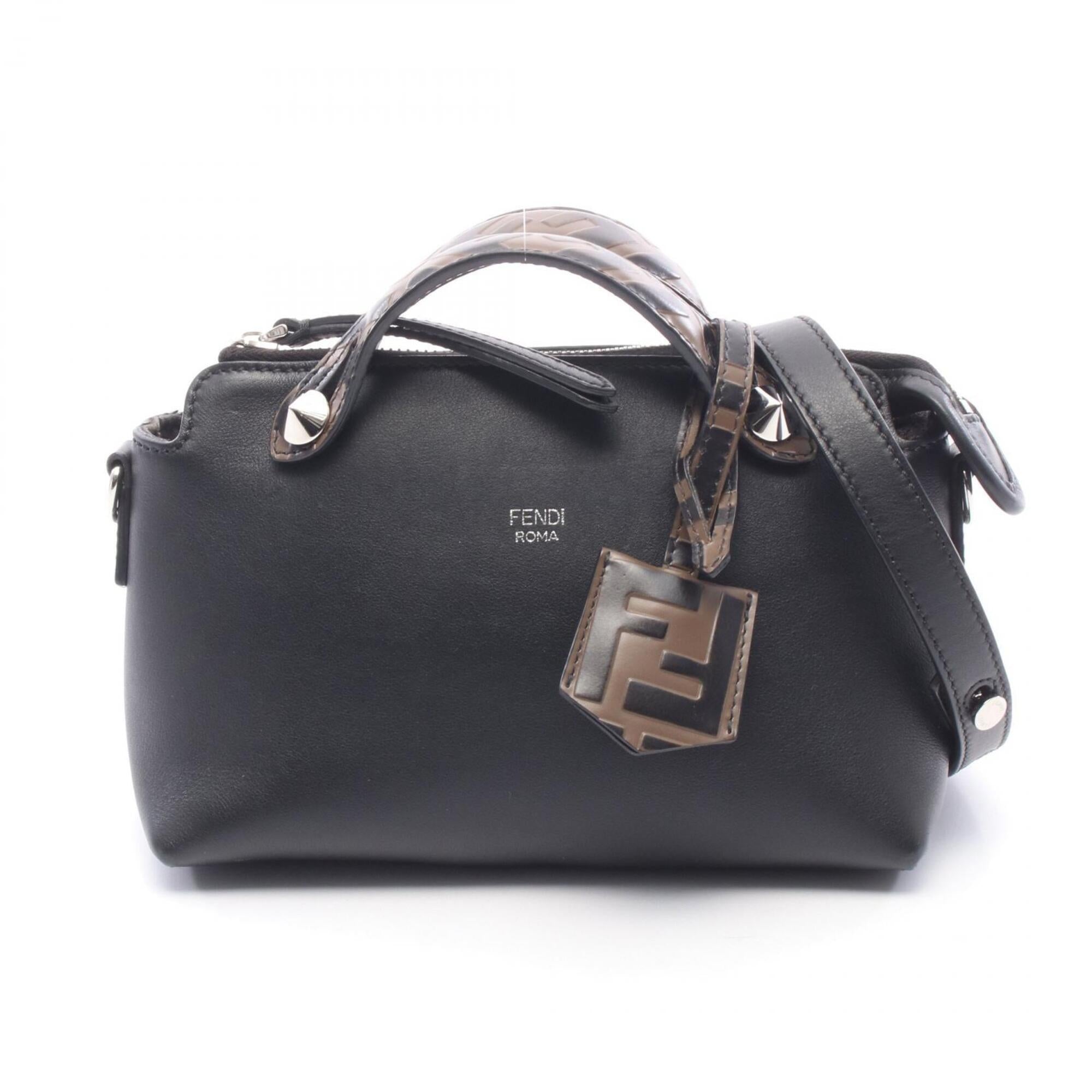 Fendi Black Brown Leather Handbag (Pre-Owned)