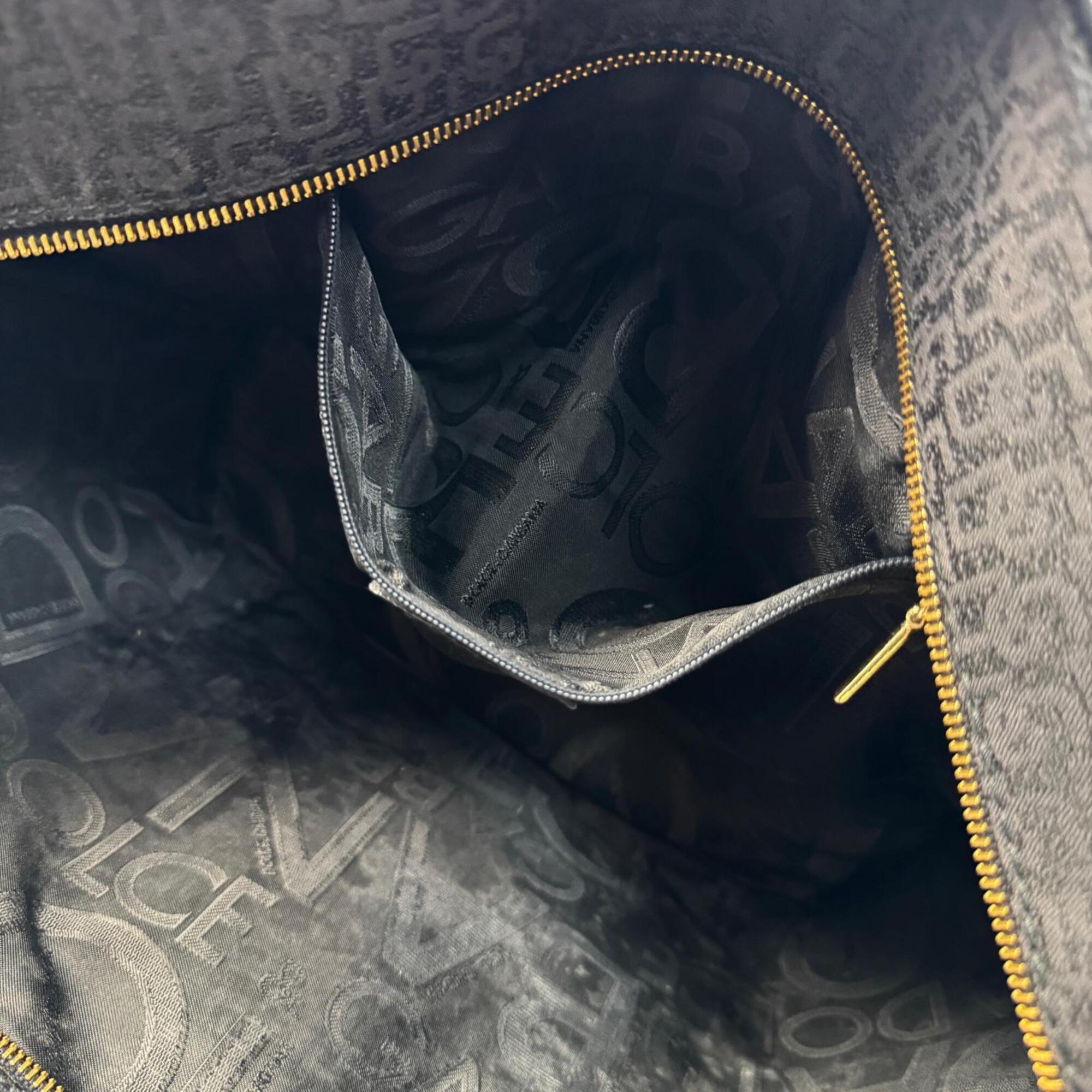 Dolce & Gabbana Dark Brown Canvas Leather Handbag Tote Bag (Pre-Owned)