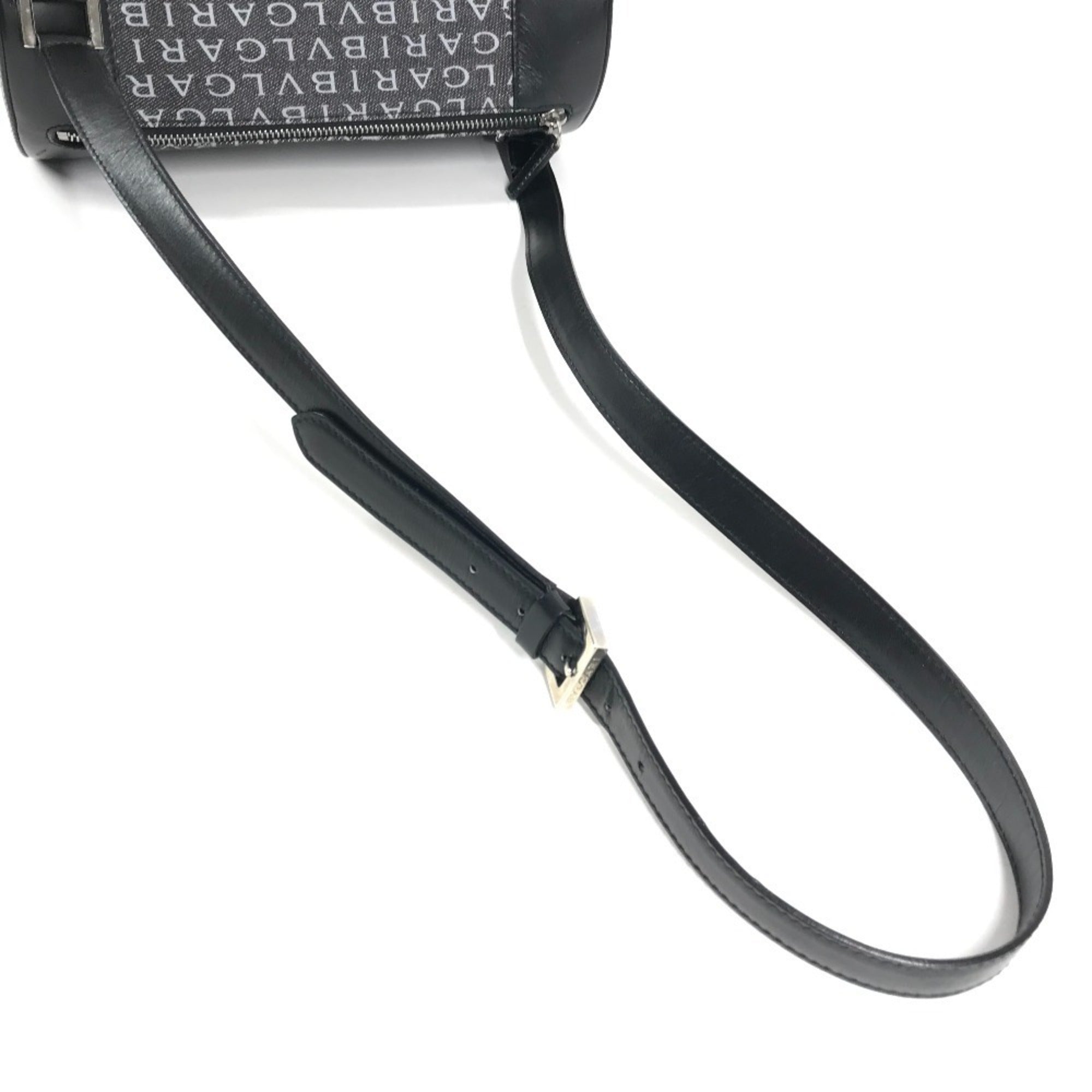 Bvlgari Black Canvas Leather Pochette Shoulder Bag (Pre-Owned)