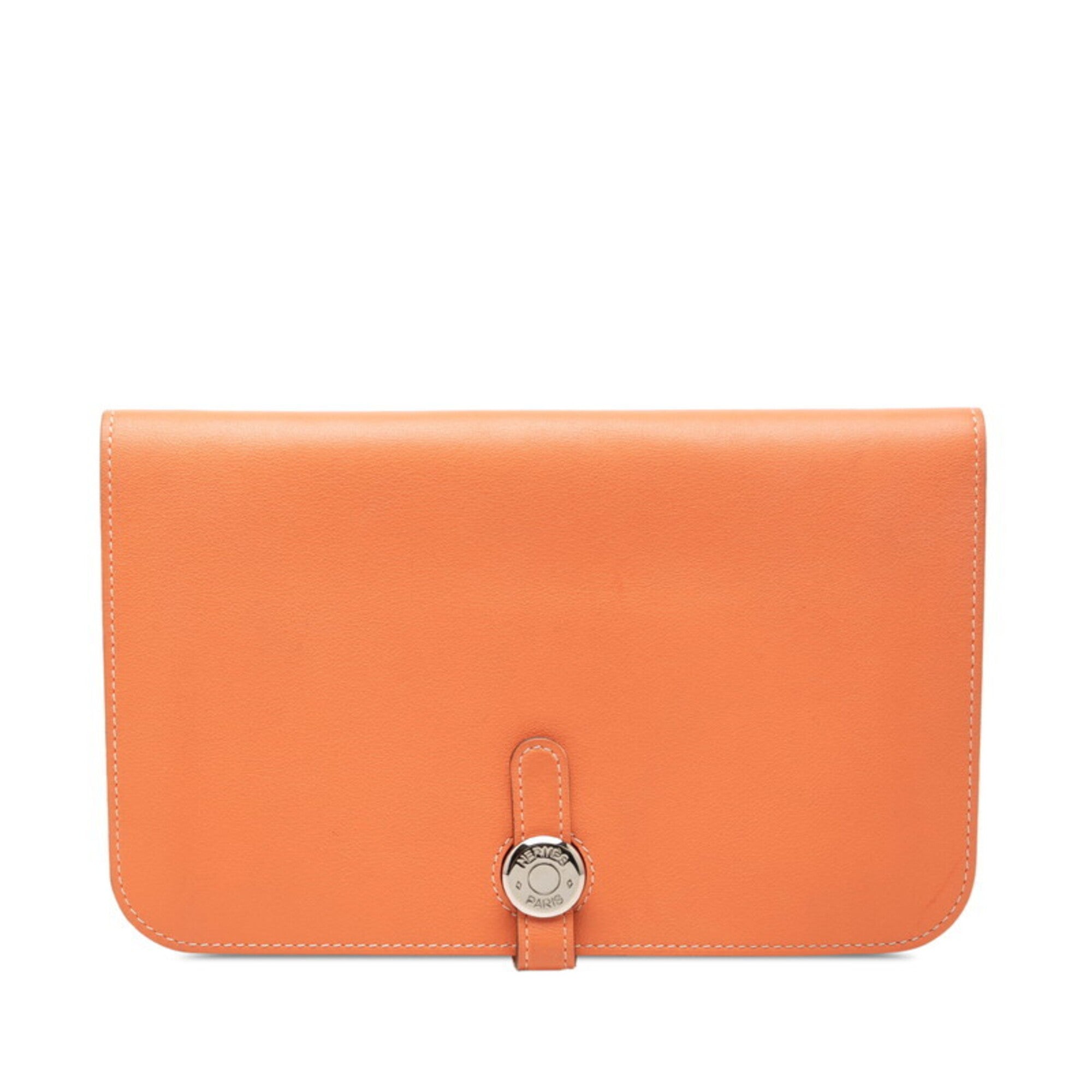 Hermes Orange Swift Leather Long Wallet (Bi-Fold) (Pre-Owned)