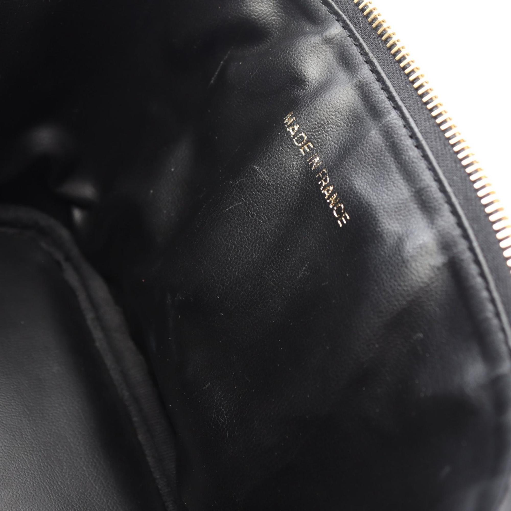 Chanel Black Leather Handbag Vanity Bag (Pre-Owned)