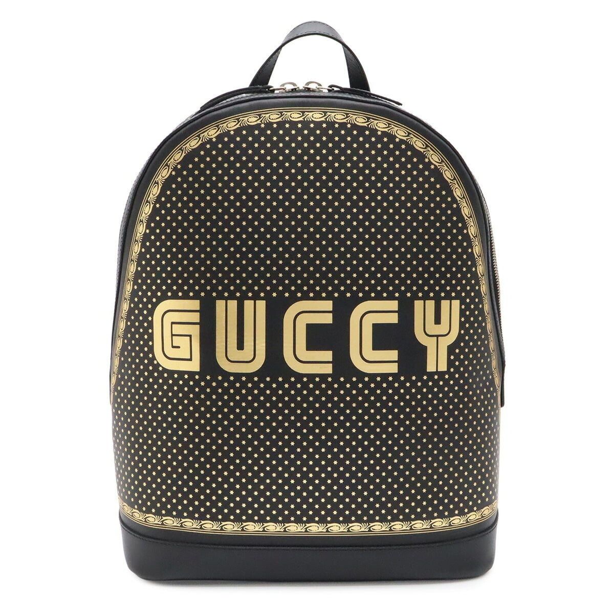 Gucci Black Gold Leather Backpack (Pre-Owned)
