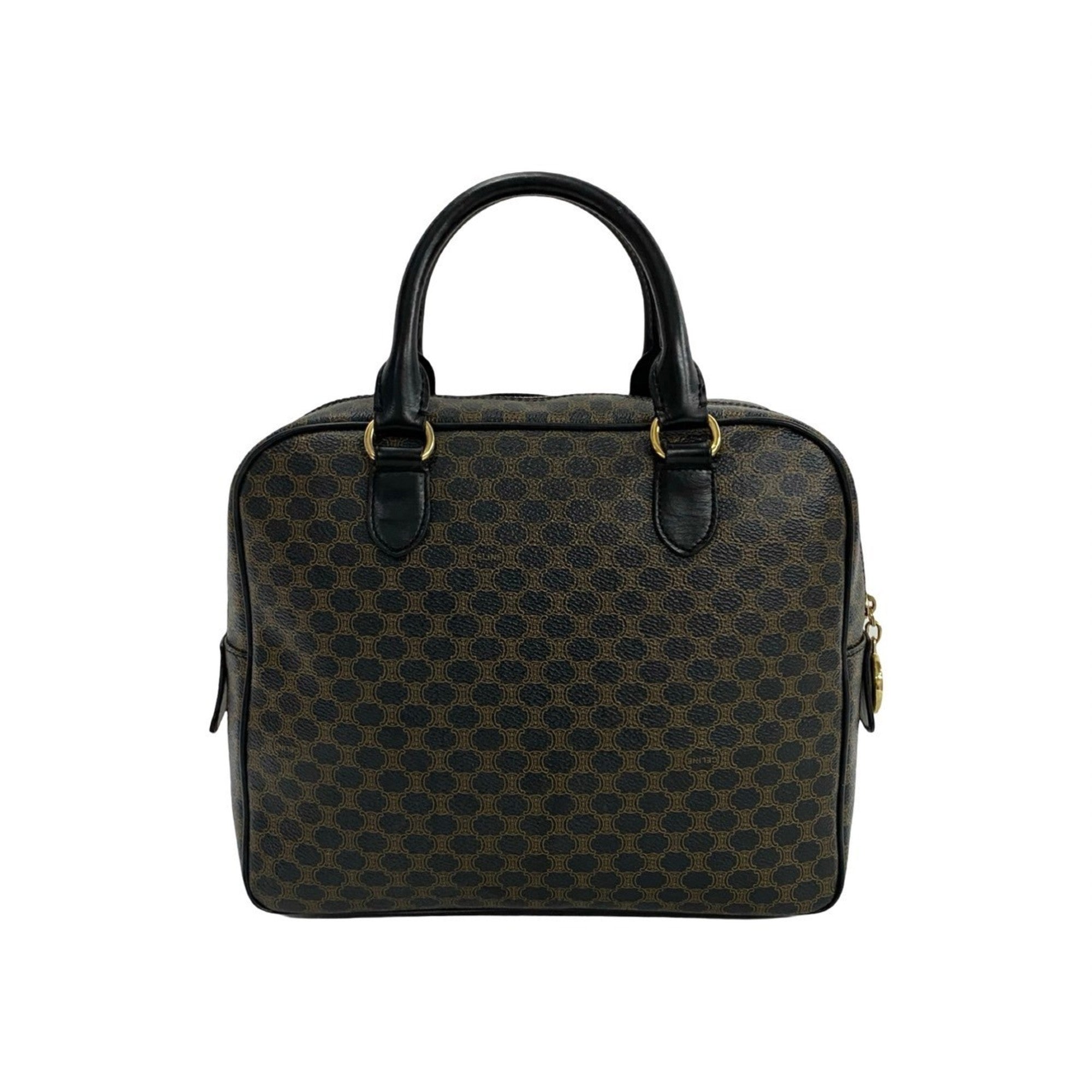 Celine Black Brown Leather Pvc Boston Bag Handbag (Pre-Owned)