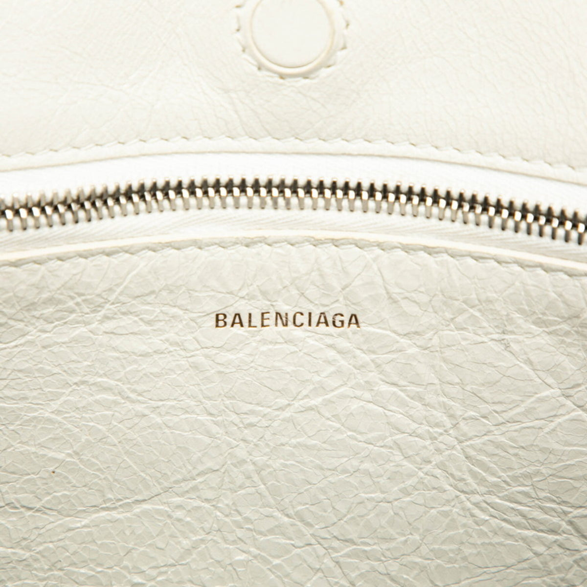 Balenciaga White Leather Handbag Shoulder Bag Tote Bag (Pre-Owned)