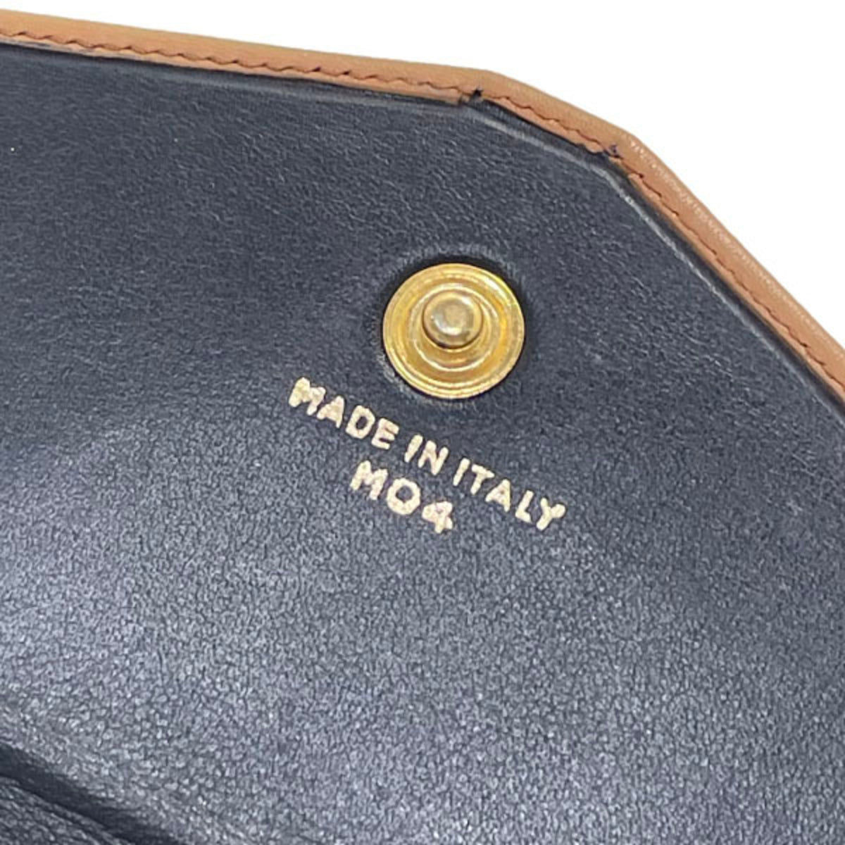 Celine Brown Navy Leather Long Wallet (Bi-Fold) (Pre-Owned)