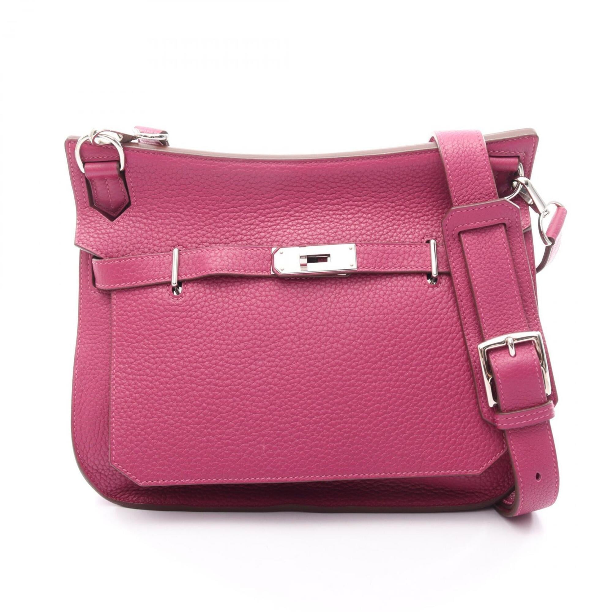 Hermes Pink Tosca Taurillon Clemence Leather Leather Handbag Shoulder Bag (Pre-Owned)