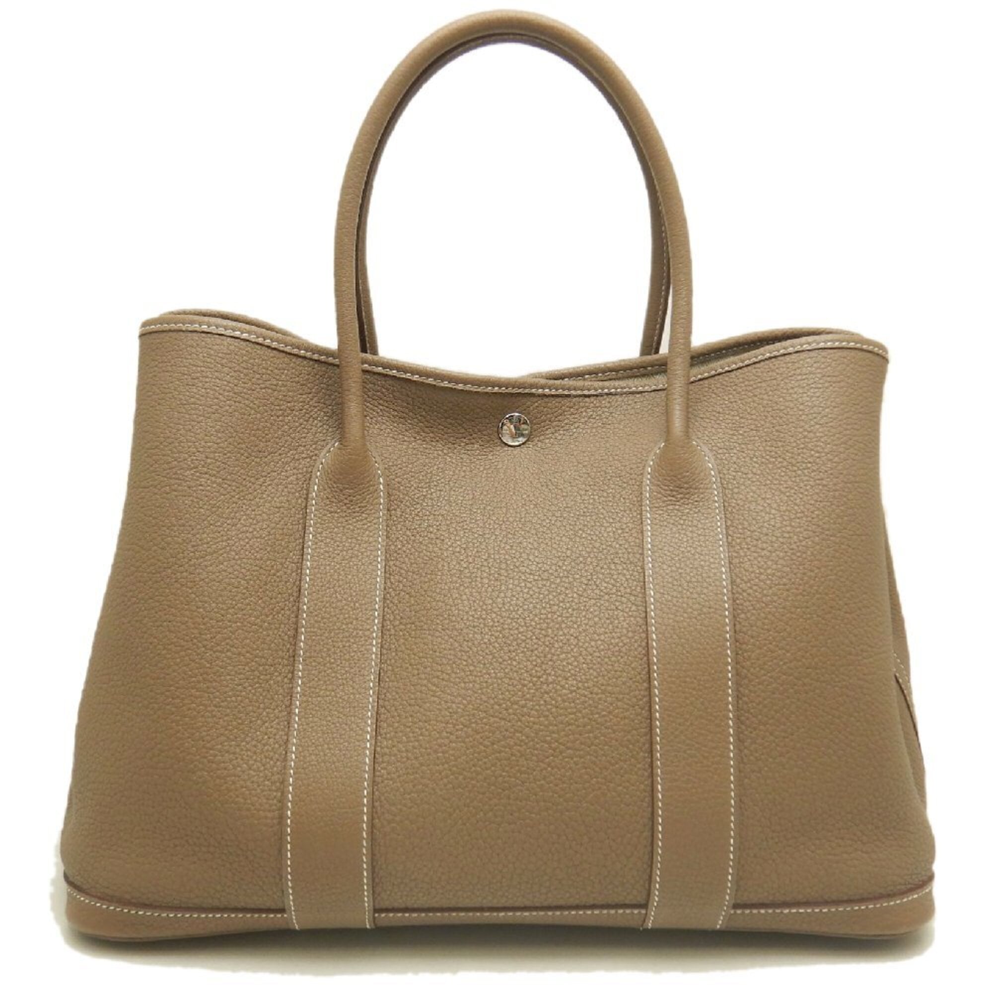 Hermes Etoupe Gray Negonda Leather Handbag (Pre-Owned)
