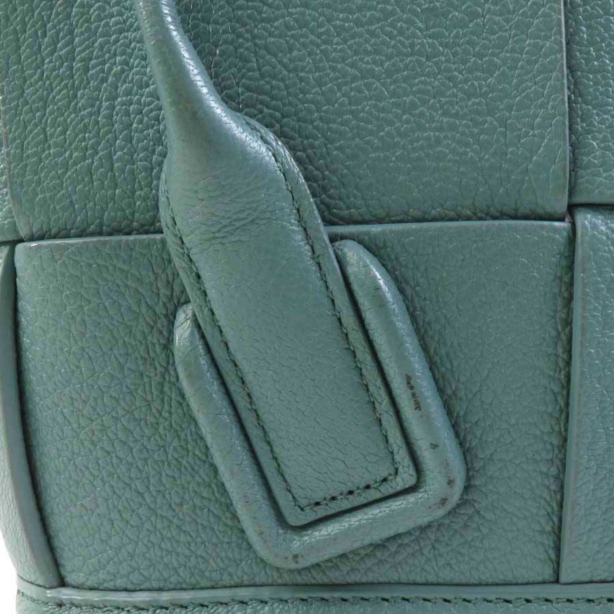 Bottega Veneta Green Leather Handbag Shoulder Bag (Pre-Owned)