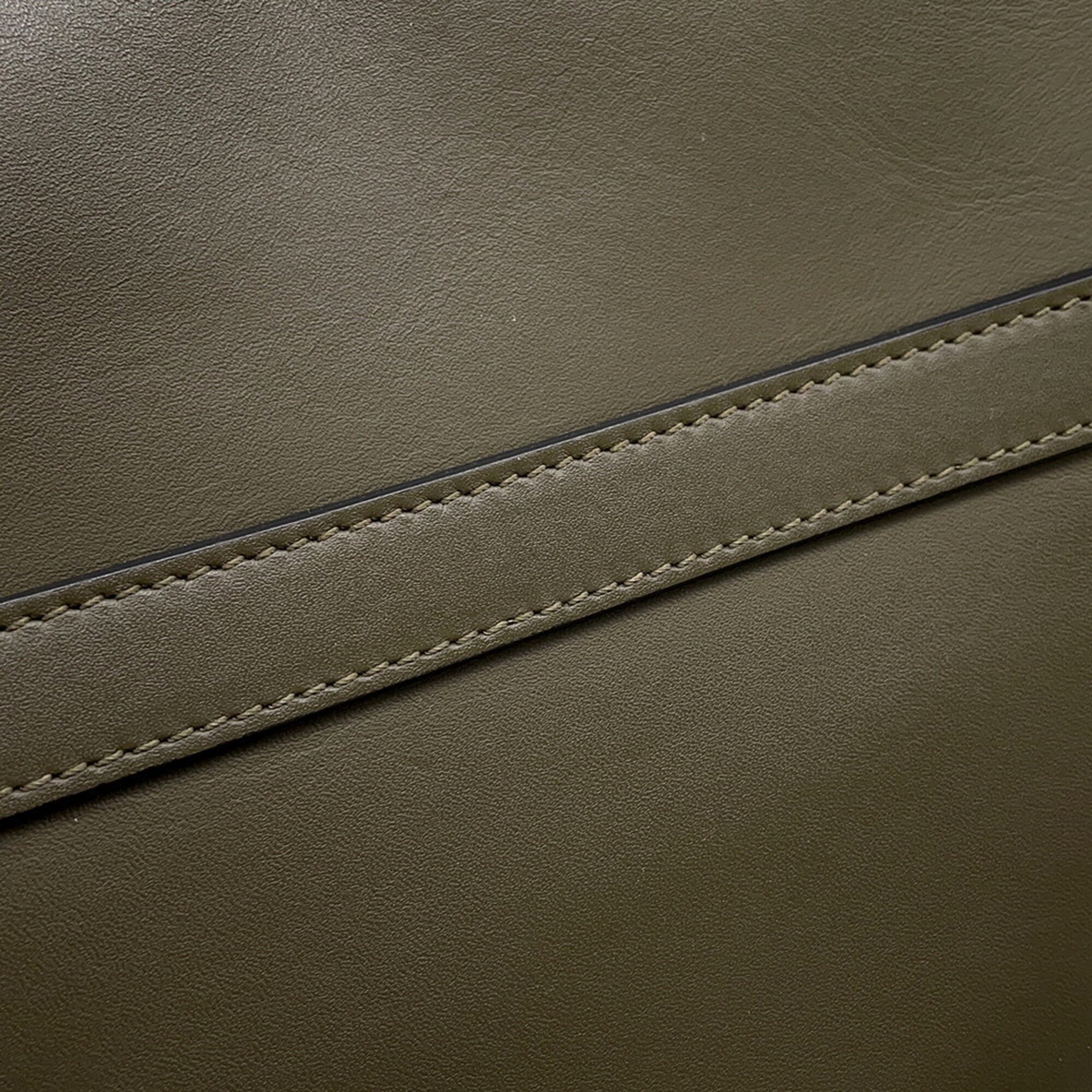 Loewe Olive Leather Handbag Shoulder Bag (Pre-Owned)
