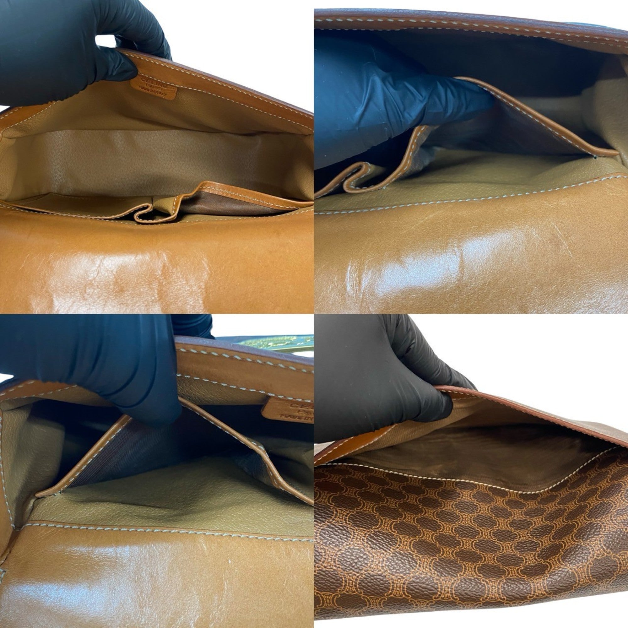 Celine Brown Leather Pvc Pochette Shoulder Bag (Pre-Owned)