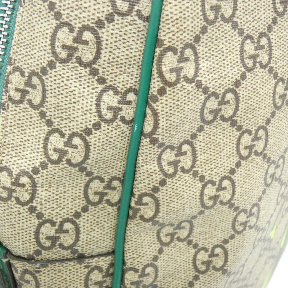 Gucci Beige Green Multi-Color Gg Supreme Backpack (Pre-Owned)