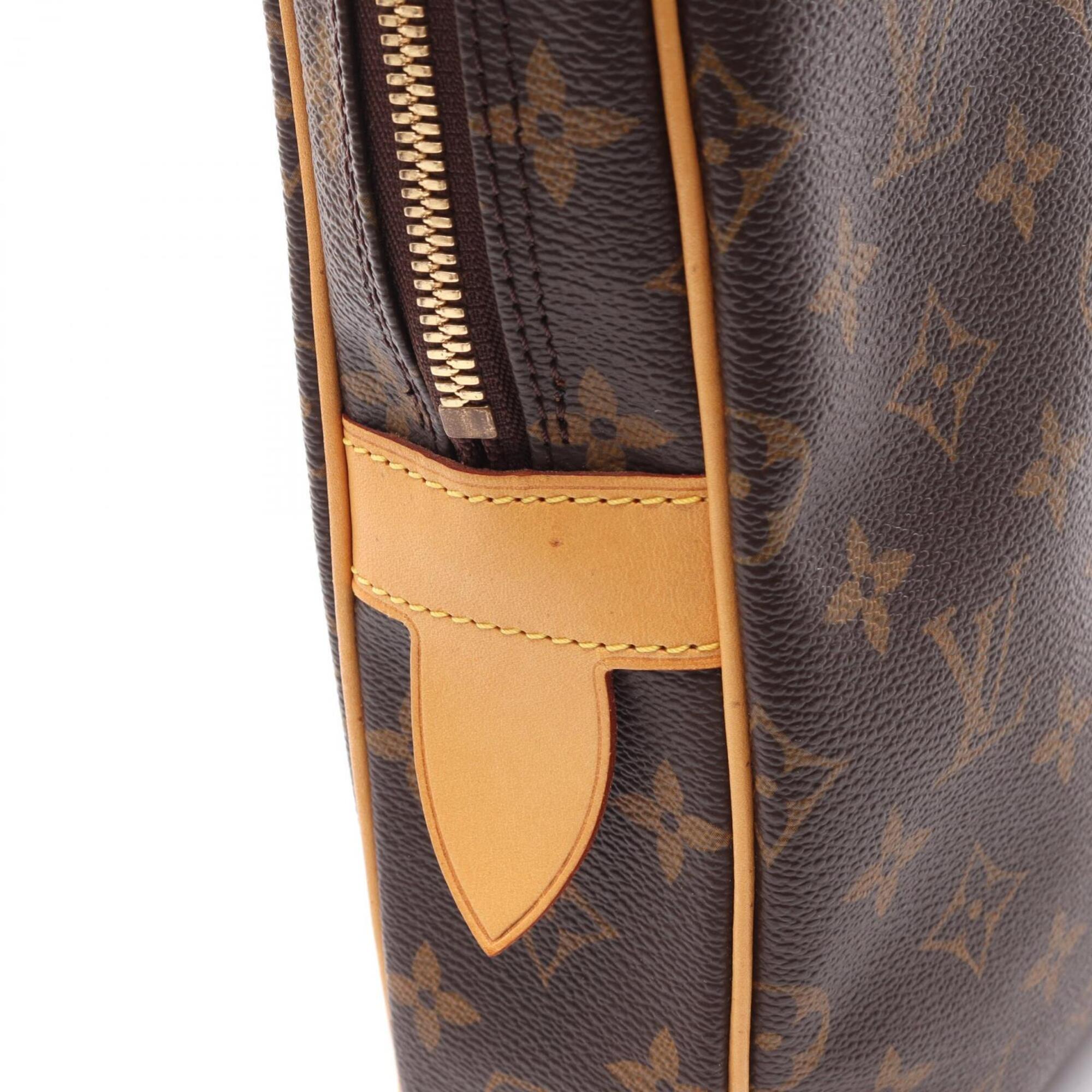 Louis Vuitton Brown Coated Canvas Leather Briefcase Handbag (Pre-Owned)