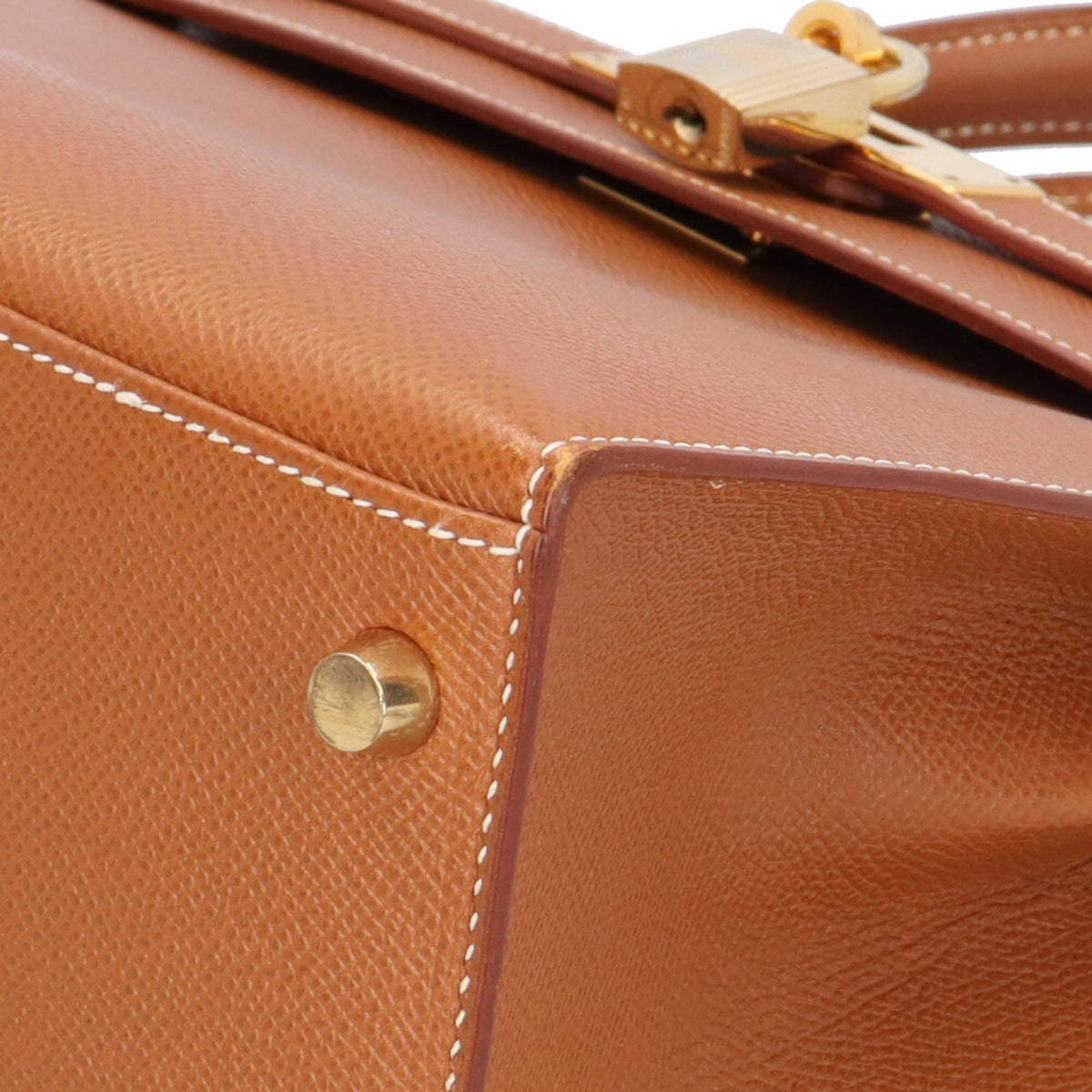 Hermes Brown Gold Courchevel Leather Shoulder Bag (Pre-Owned)