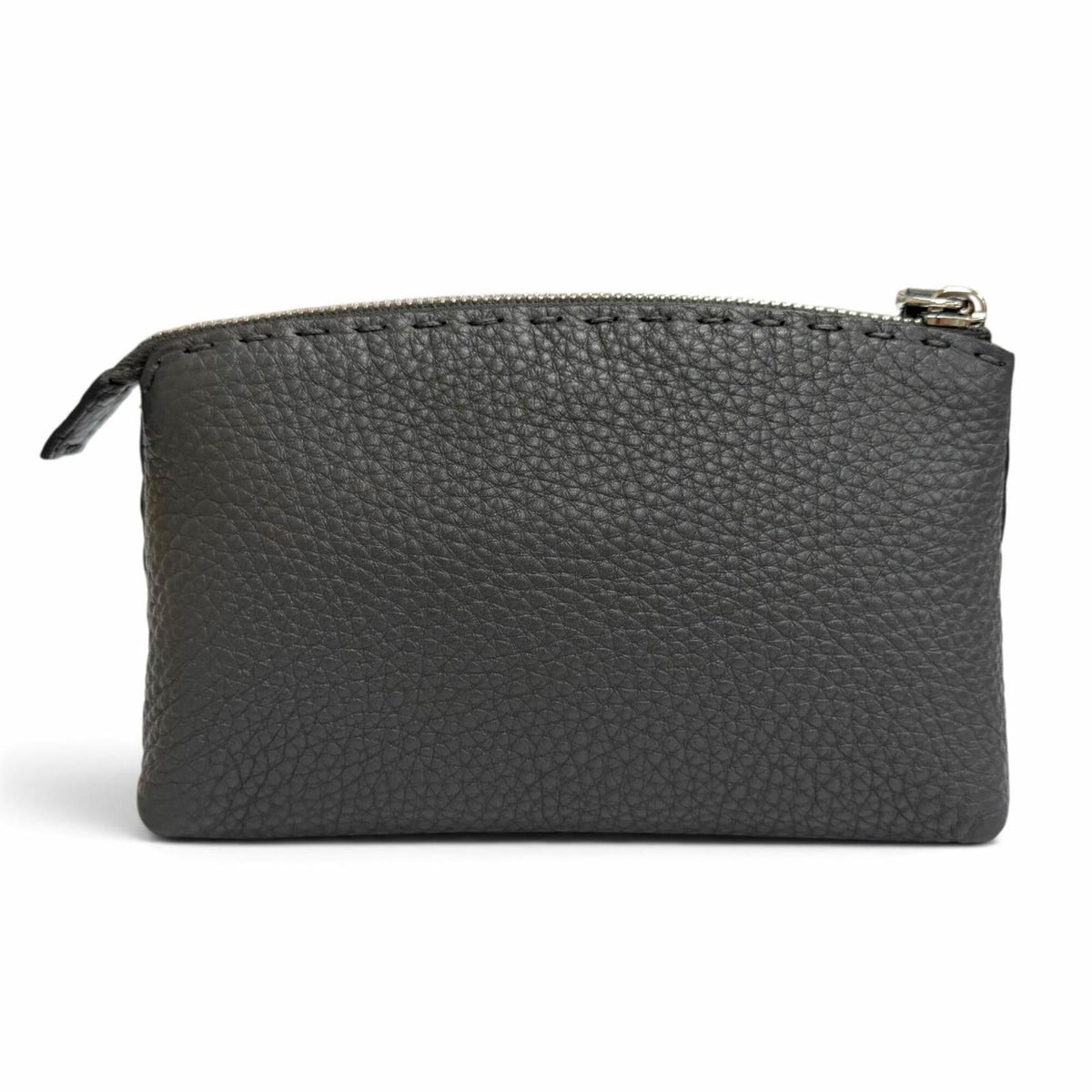 Fendi Dark Gray Leather Pouch (Pre-Owned)