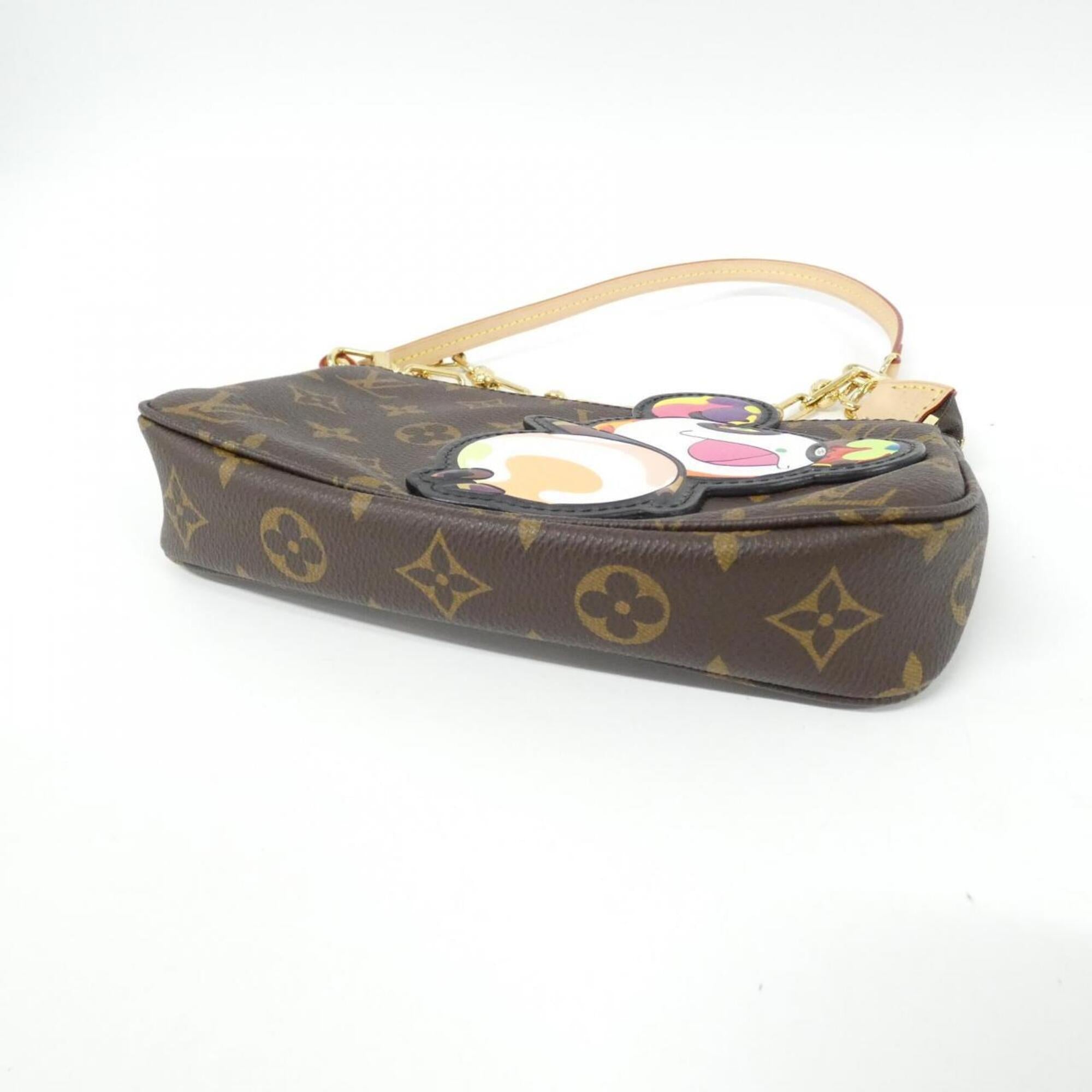 Louis Vuitton Marron Coated Canvas Pochette Pouch (Pre-Owned)