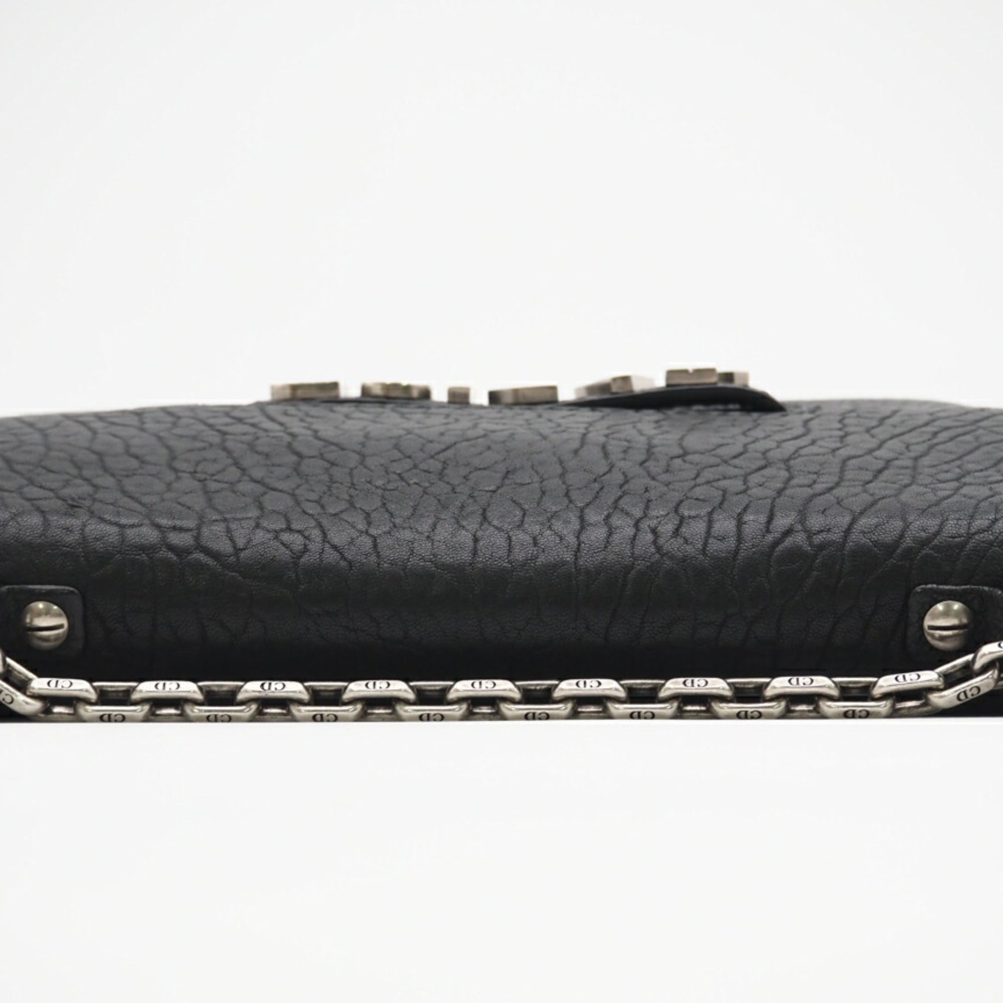 Christian Dior Black Blue White Leather Shoulder Bag (Pre-Owned)