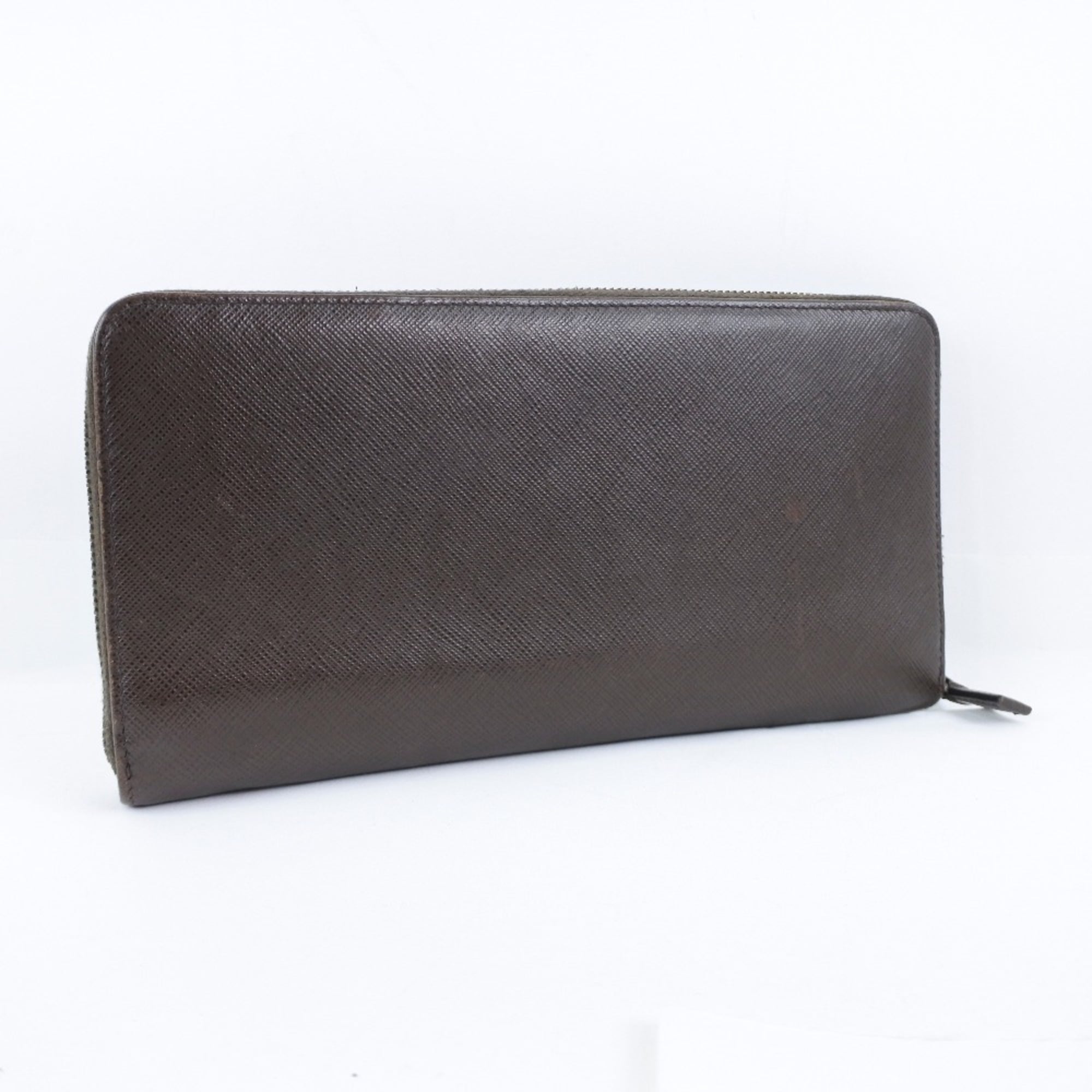 Prada Saffiano Caffe Dark Brown Nero Saffiano Long Wallet (Bi-Fold) (Pre-Owned)