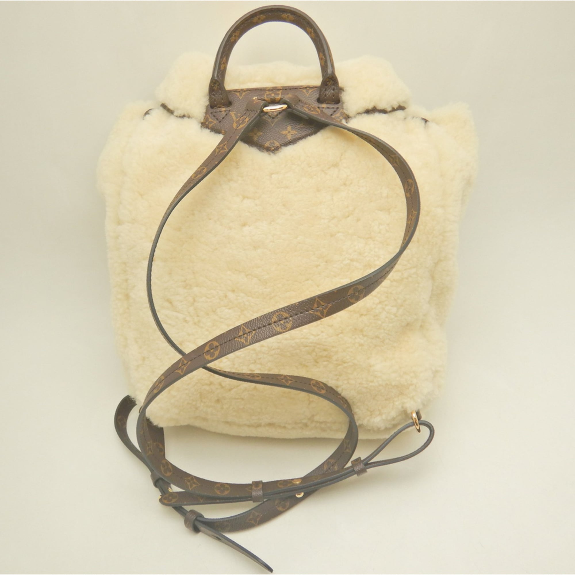 Louis Vuitton Cream Leather Backpack (Pre-Owned)