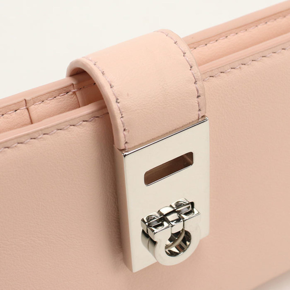 Salvatore Ferragamo Pink Leather Long Wallet (Bi-Fold) (Pre-Owned)