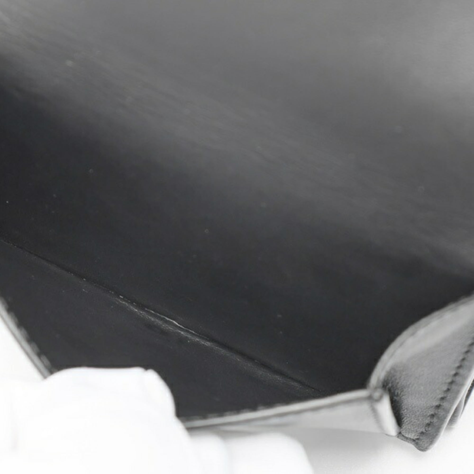 Loewe Black Satin Leather Wallet (Tri-Fold) (Pre-Owned)
