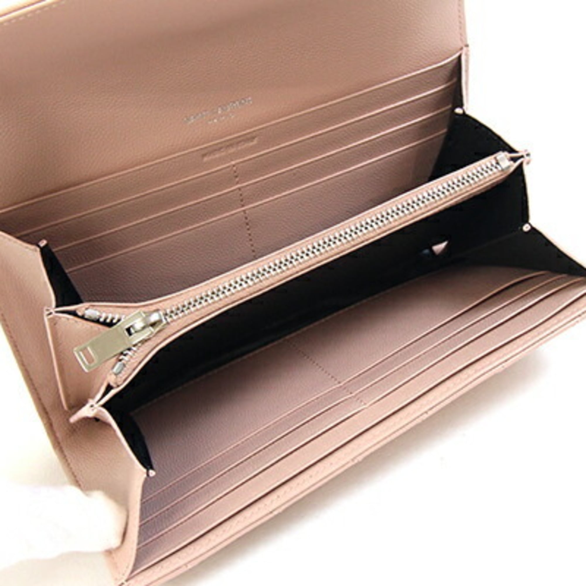Saint Laurent Light Pink Leather Long Wallet (Bi-Fold) (Pre-Owned)