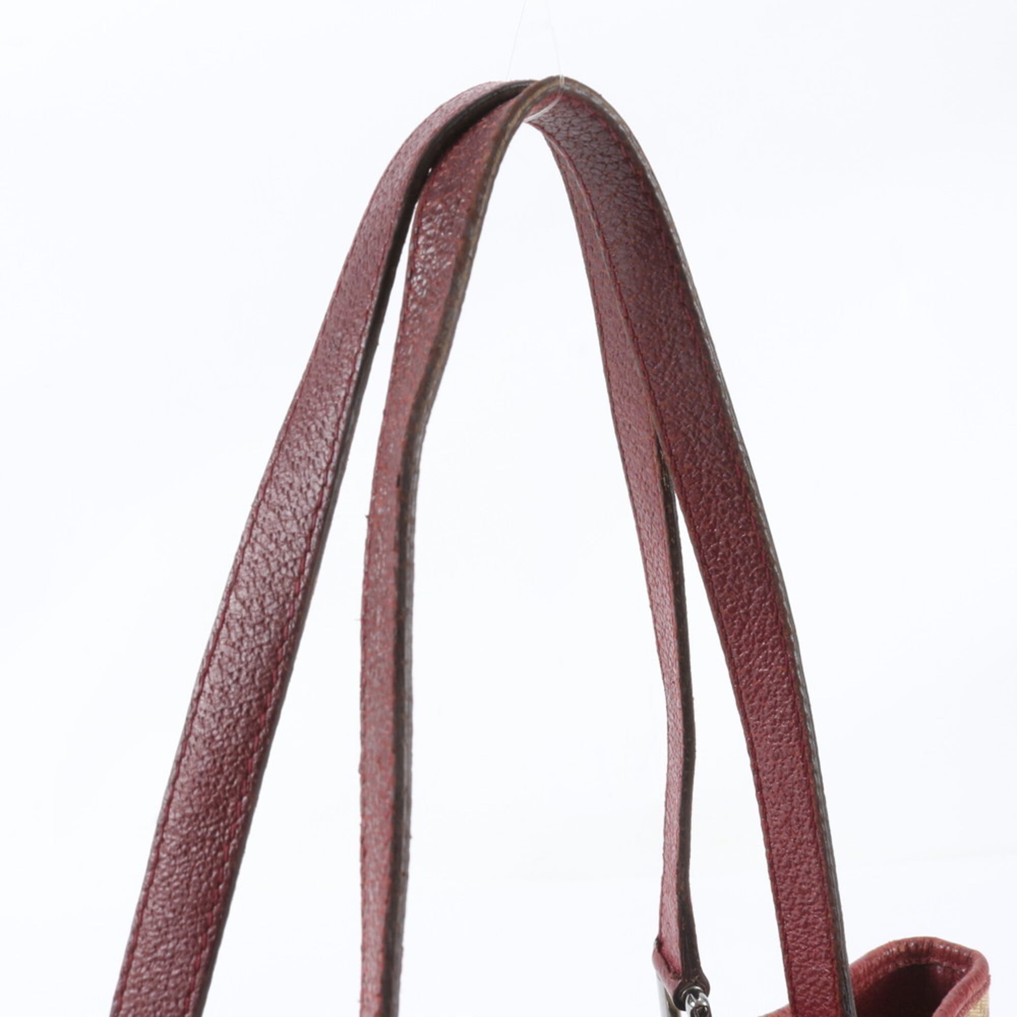 Gucci Gg Canvas Brown Red Color Gg Canvas Handbag Tote Bag (Pre-Owned)