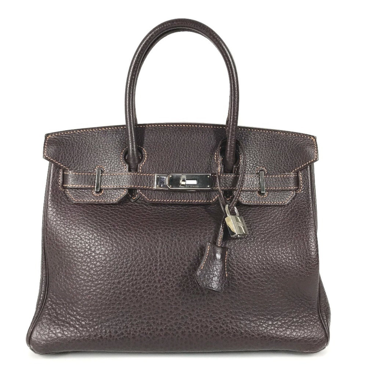 Hermes Brown Havane Fjord Leather Handbag Tote Bag (Pre-Owned)