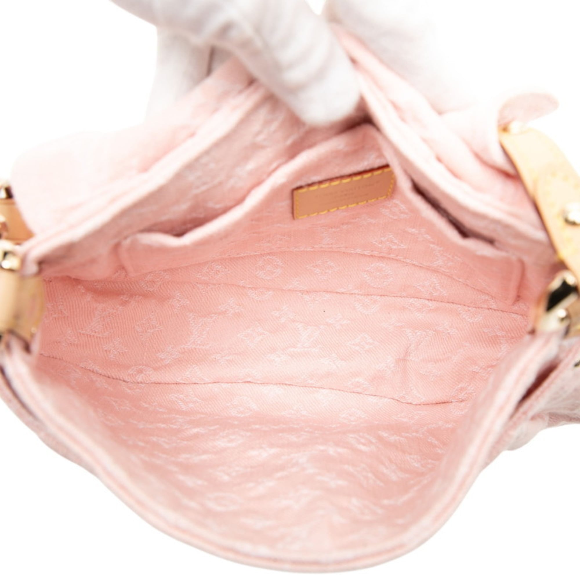 Louis Vuitton Pink Denim Shoulder Bag (Pre-Owned)