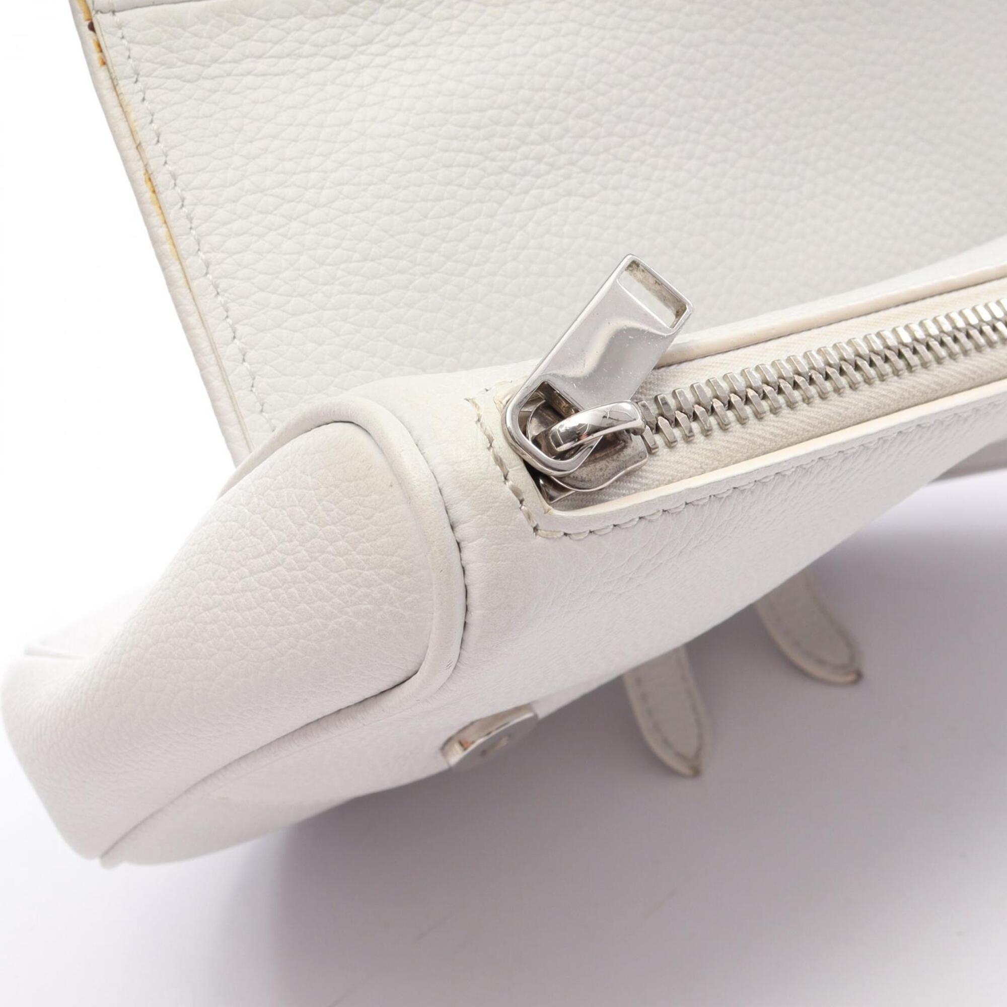 Christian Dior White Leather Fanny Pack Handbag Saddle Bag (Pre-Owned)
