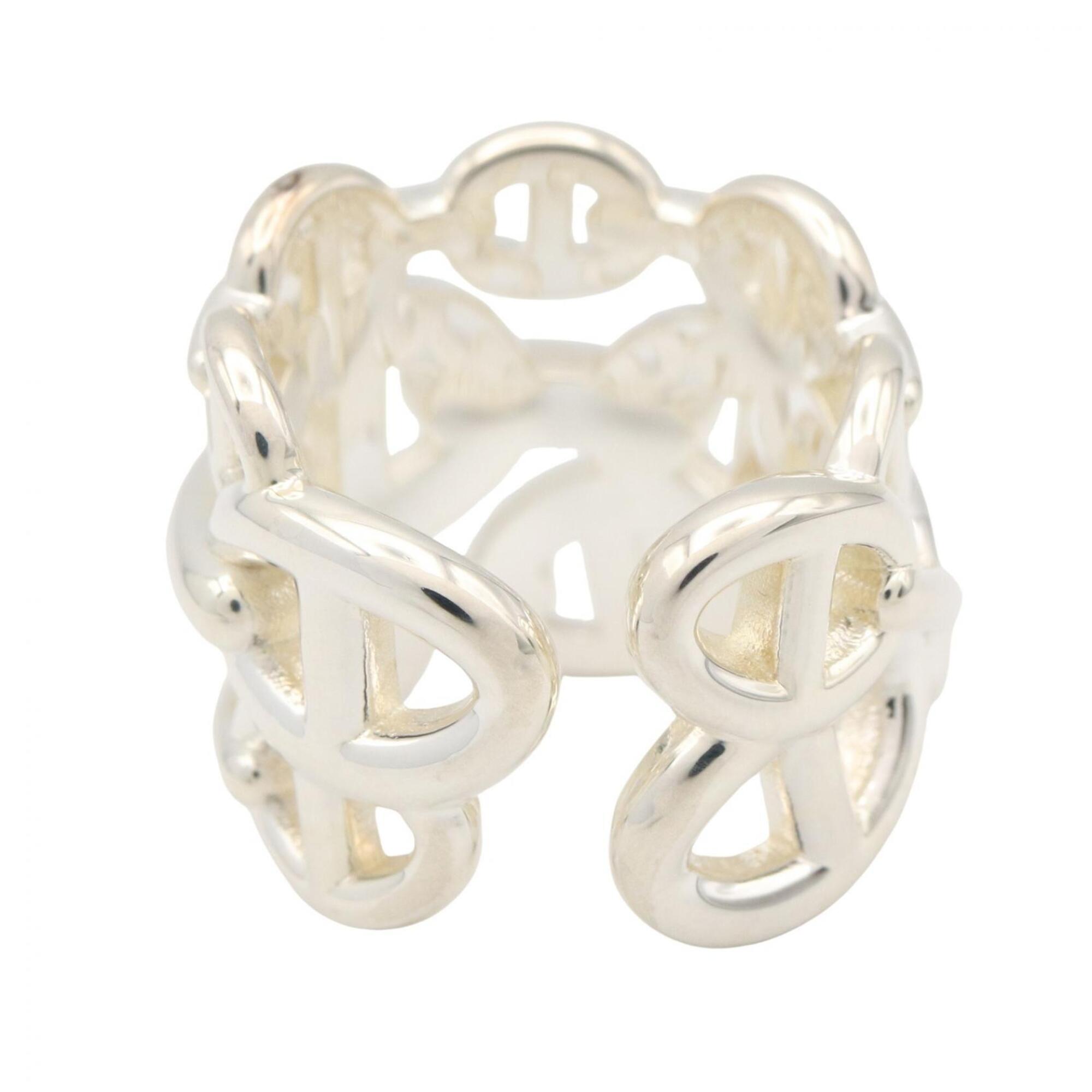 Hermes Silver Silver 925 Band Ring (Pre-Owned)