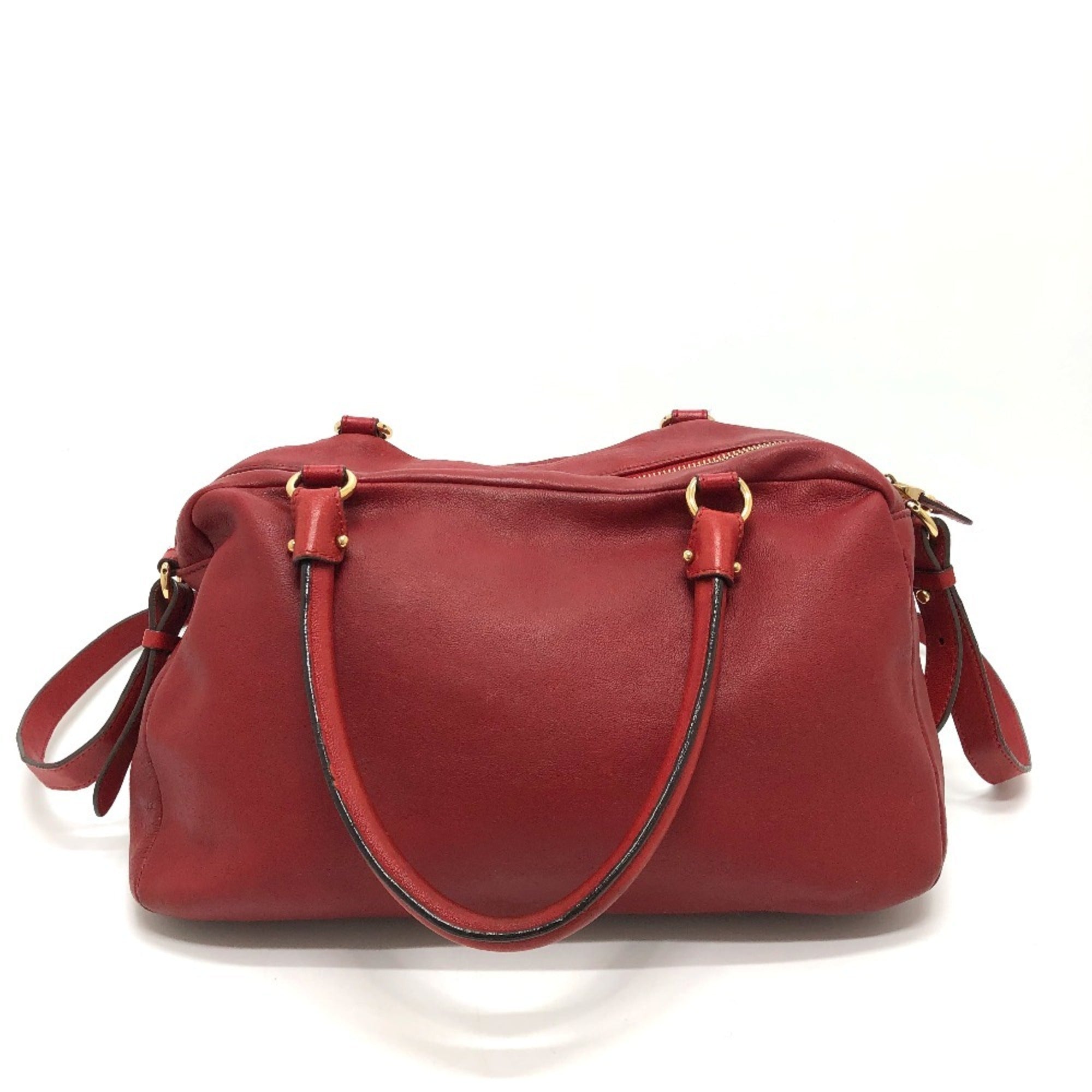 Salvatore Ferragamo Red Color Leather Handbag (Pre-Owned)