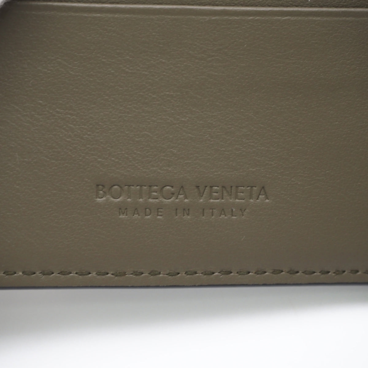 Bottega Veneta Gray Khaki Leather Wallet (Bi-Fold) (Pre-Owned)