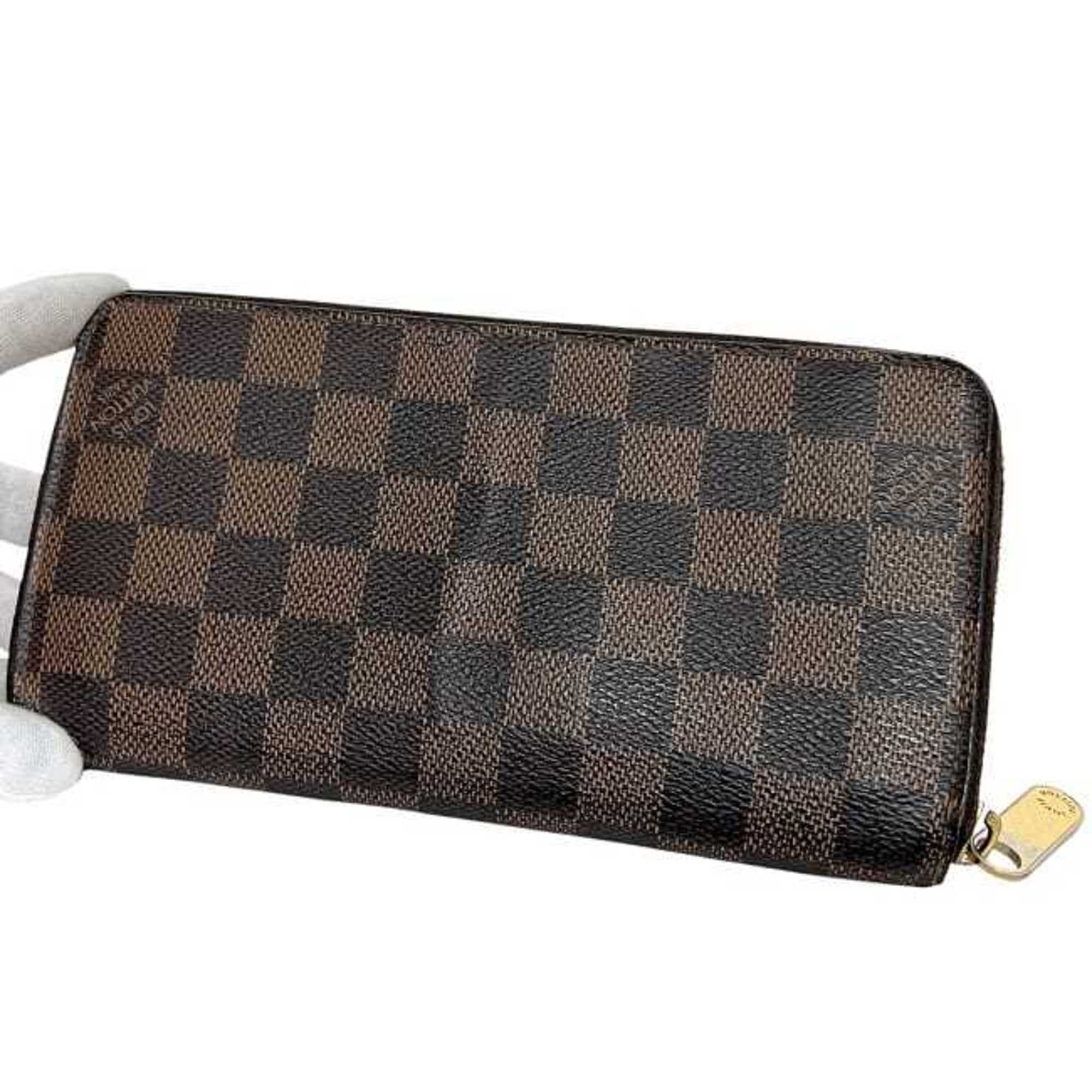 Louis Vuitton Damier Brown Damier Canvas Ebene Damier Canvas Coin Purse/Coin Case (Pre-Owned)