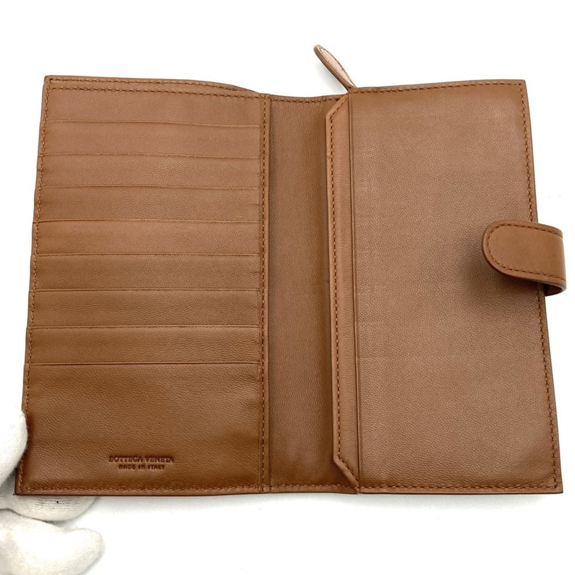 Bottega Veneta Brown Intrecciato Long Wallet (Bi-Fold) (Pre-Owned)