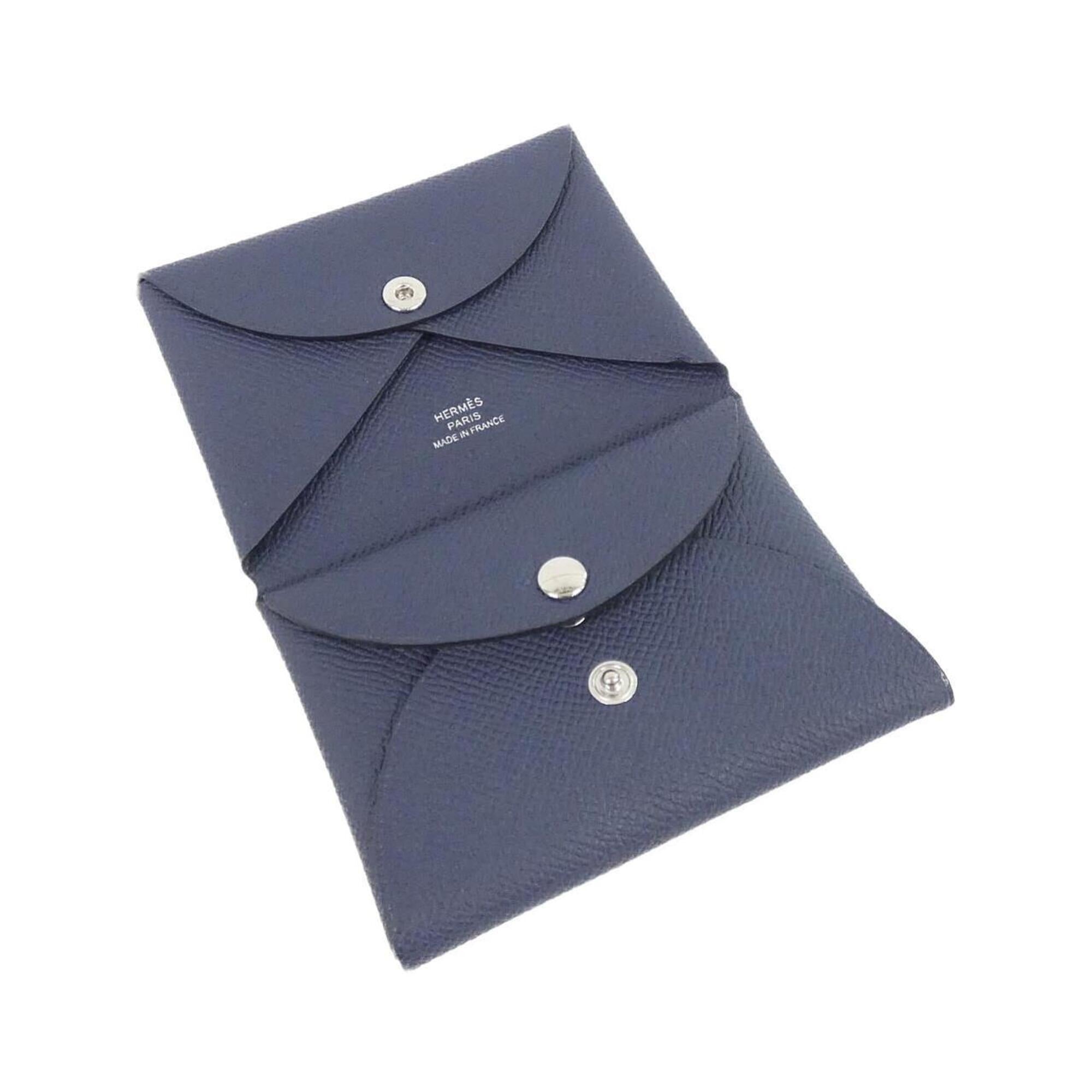Hermes Blue Epsom Leather Coin Purse/Coin Case (Pre-Owned)