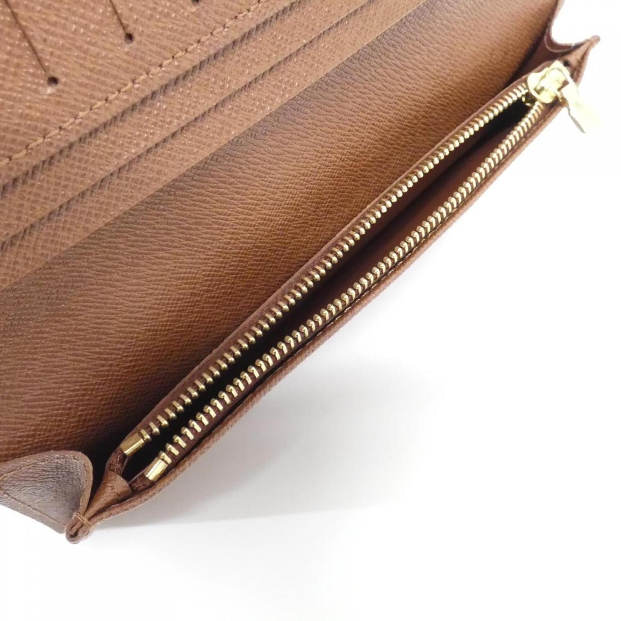 Louis Vuitton Brown Coated Canvas Long Wallet (Bi-Fold) (Pre-Owned)