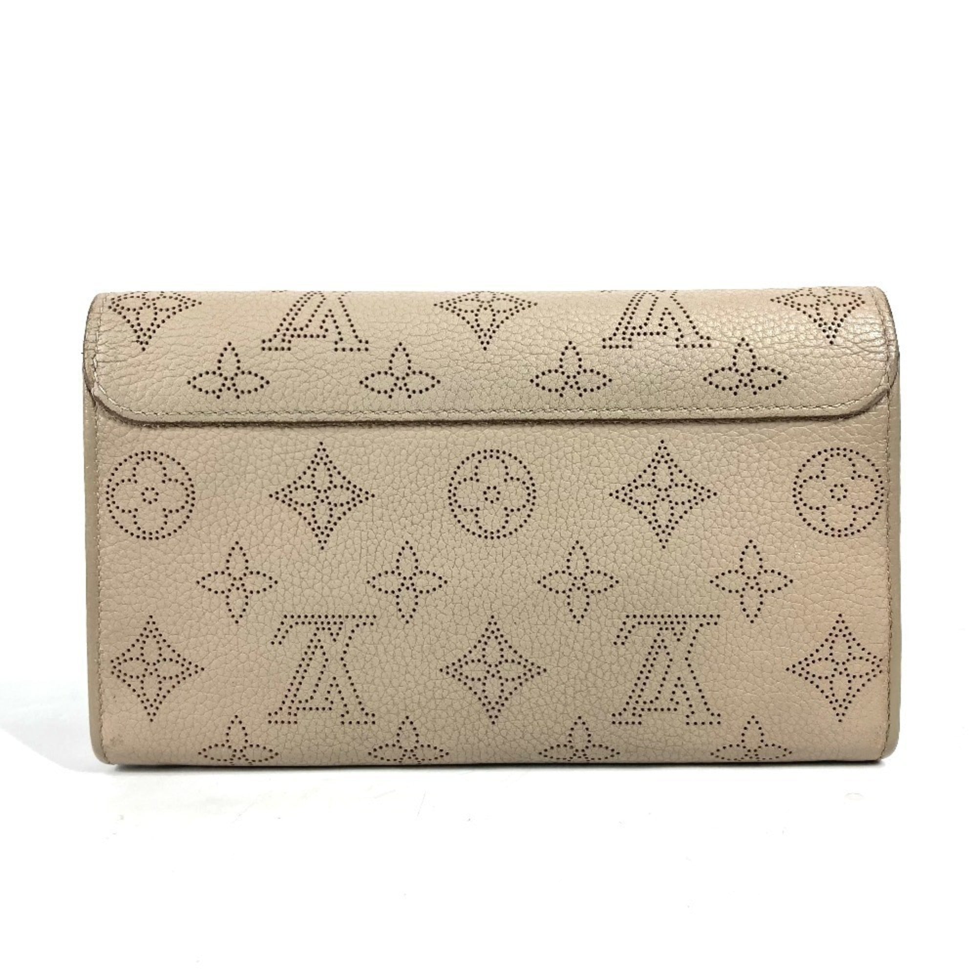 Louis Vuitton Beige Galle Mahina Leather Long Wallet (Bi-Fold) (Pre-Owned)