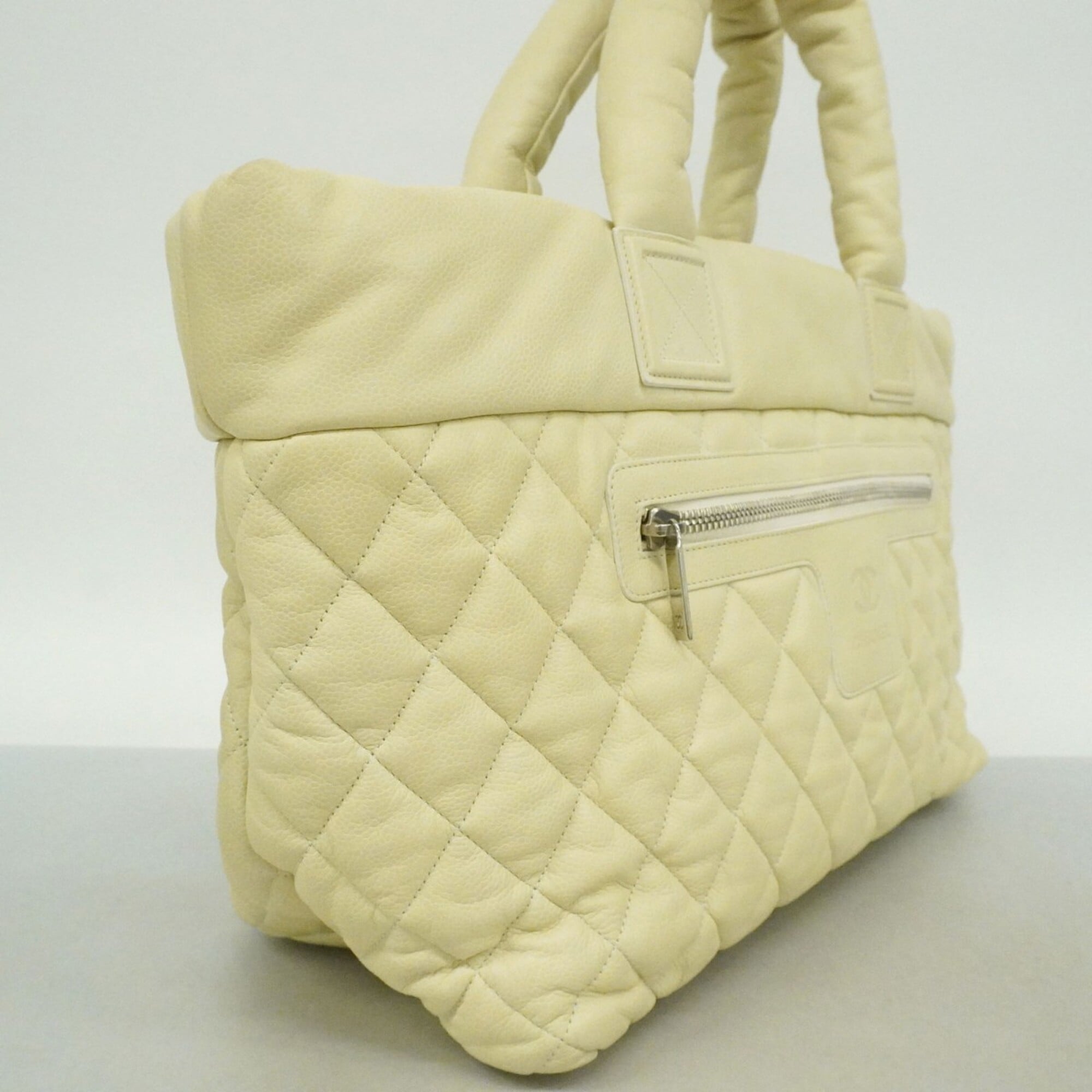 Chanel Light Green Grained Calfskin Tote Bag (Pre-Owned)