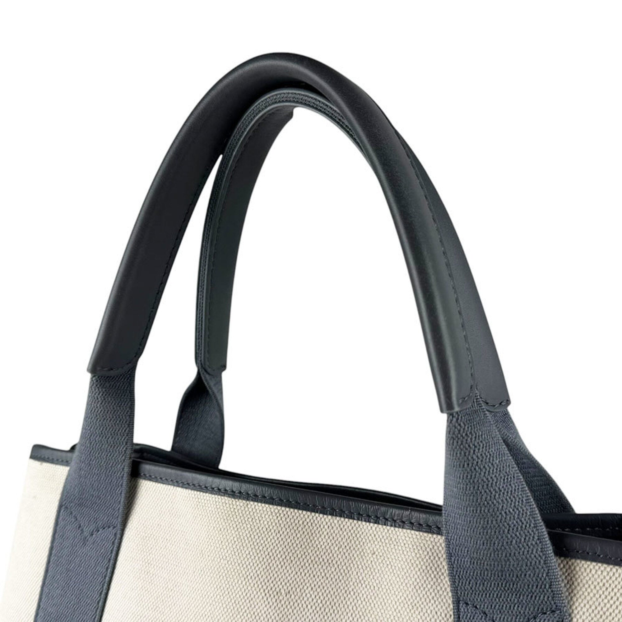 Balenciaga Gray Ivory Canvas Leather Handbag (Pre-Owned)