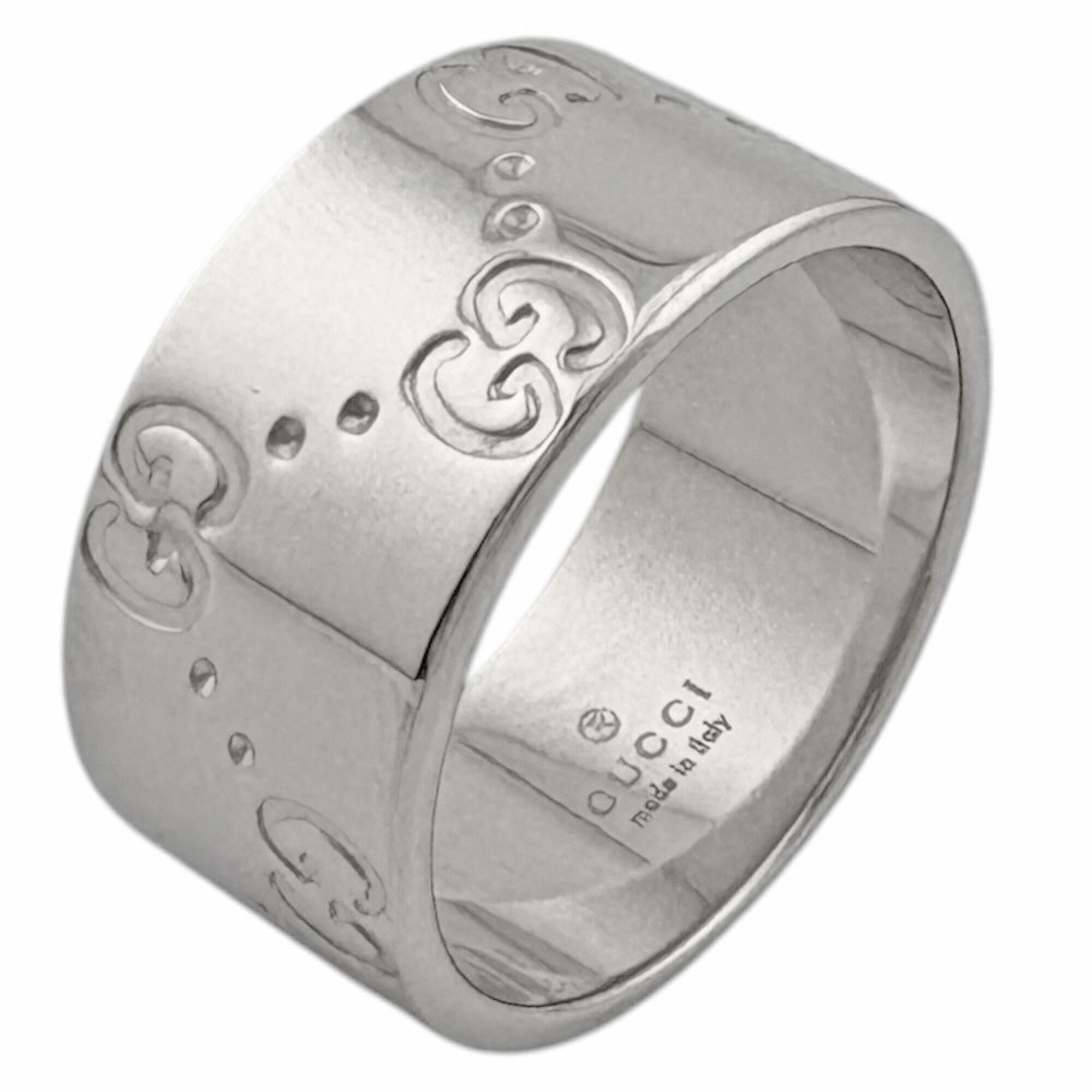 Gucci Silver White Gold (18K) Band Ring (Pre-Owned)
